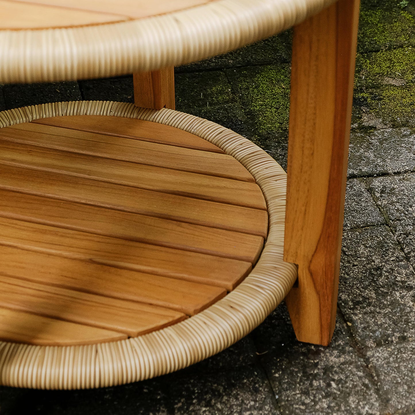 Cambridge Casual Marrakesh 3-Piece Teak Rocking Chair Conversation Set – Solid Wood Patio Seating with Honey Twist Wicker & Side Table, Weather-Resistant Outdoor Furniture for Porch or Garden
