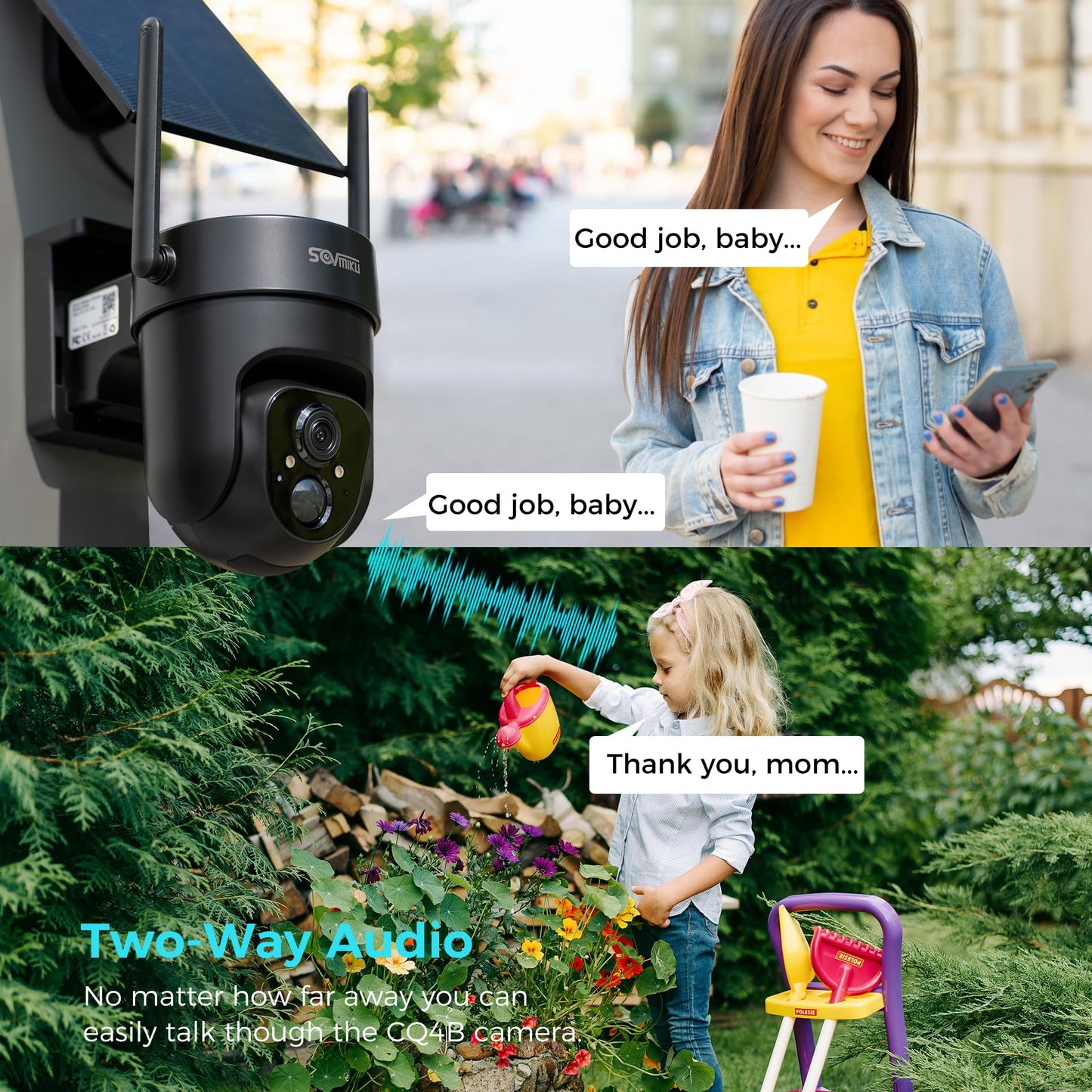 Vicohome 4QB 2K AI Solar Security Camera Wireless Outdoor, Battery Powered Cam, Color Night Vision, Two Way Audio, Motion Detection, Easy to Setup, Audible Flashlight Siren 180 Days Exchange Policy