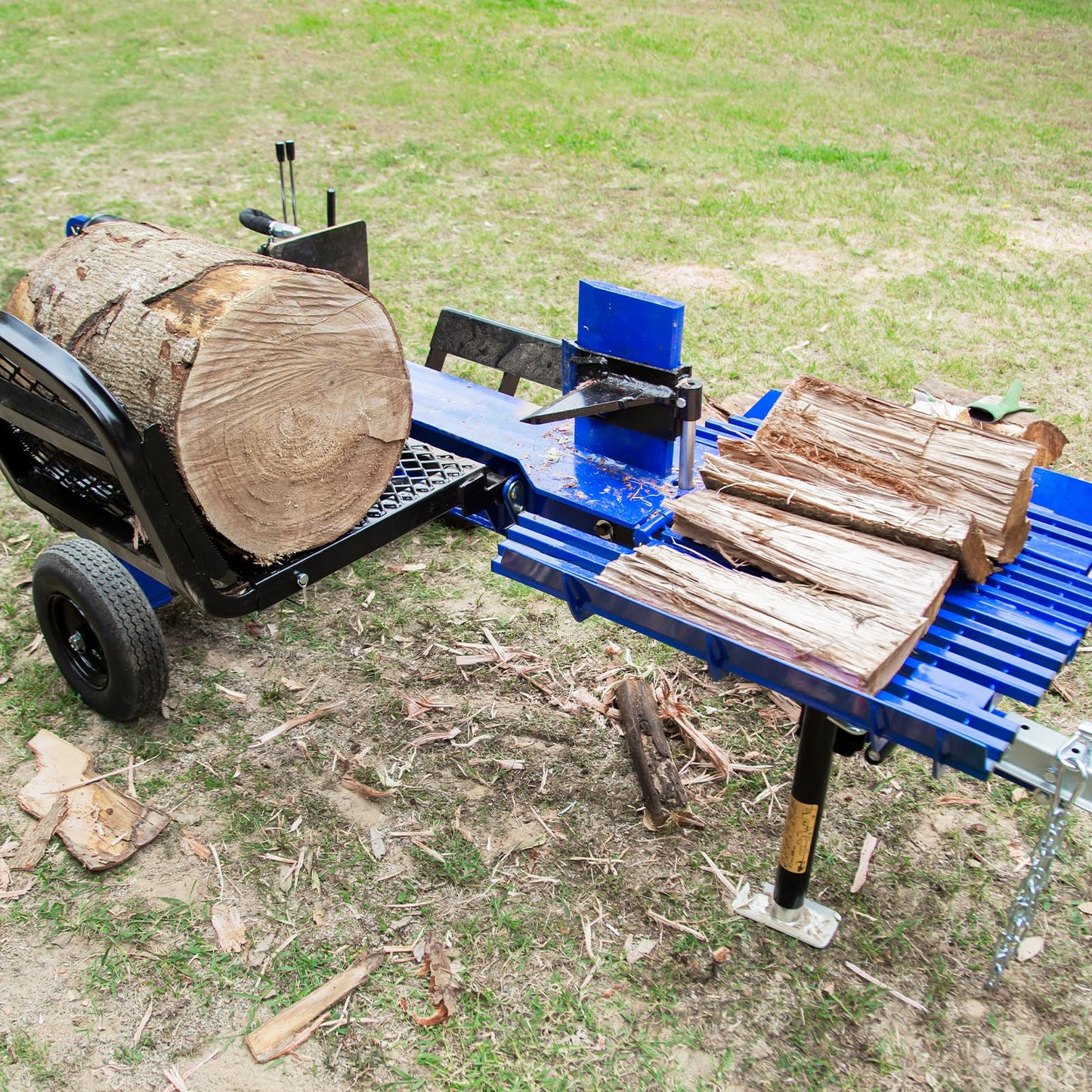 BILT HARD 35 Ton Gas Log Splitter with Log Lift, 4-Way & 6-Way Wedges, 306cc 10 HP Towable Full Beam Wood Splitter, Bucher 2 Stage Gear Pump