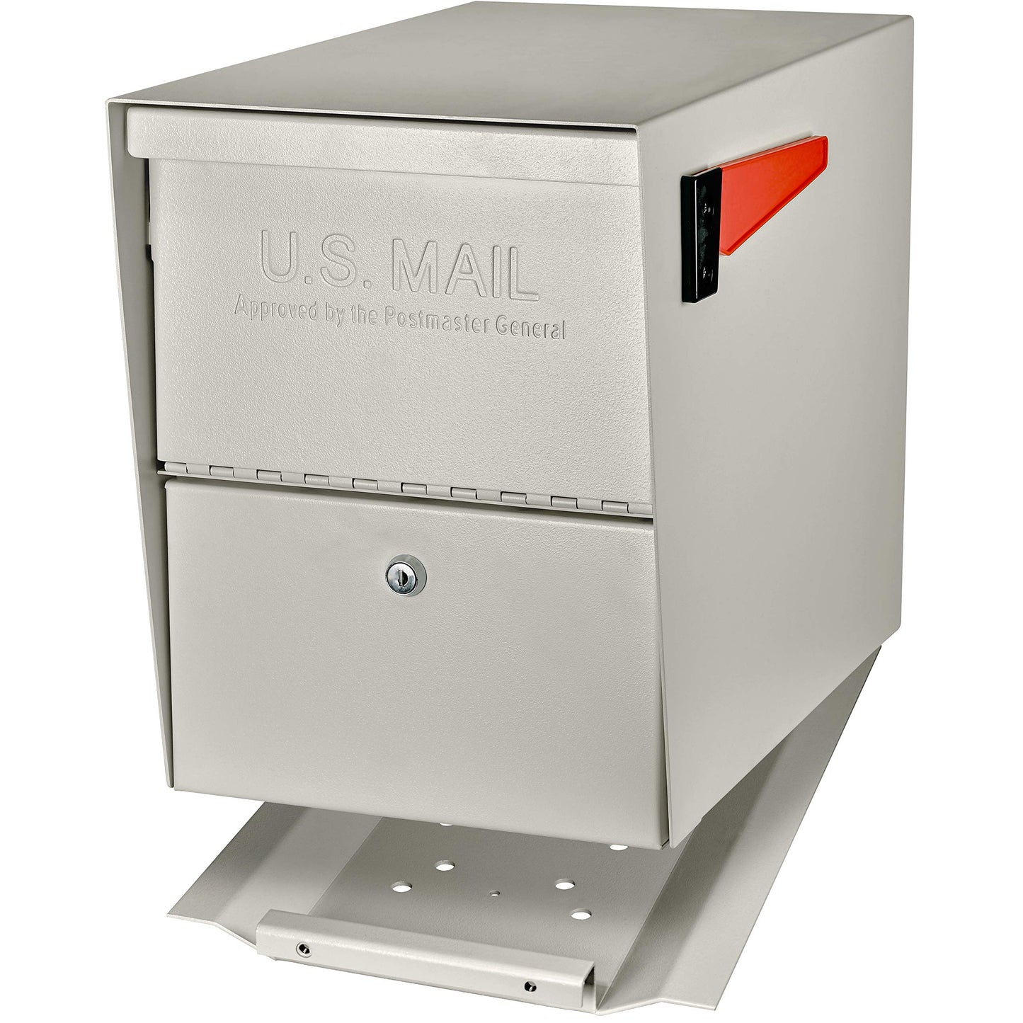 Mail Boss 7207 Package Master Curbside Locking Security Mailbox, Cream White