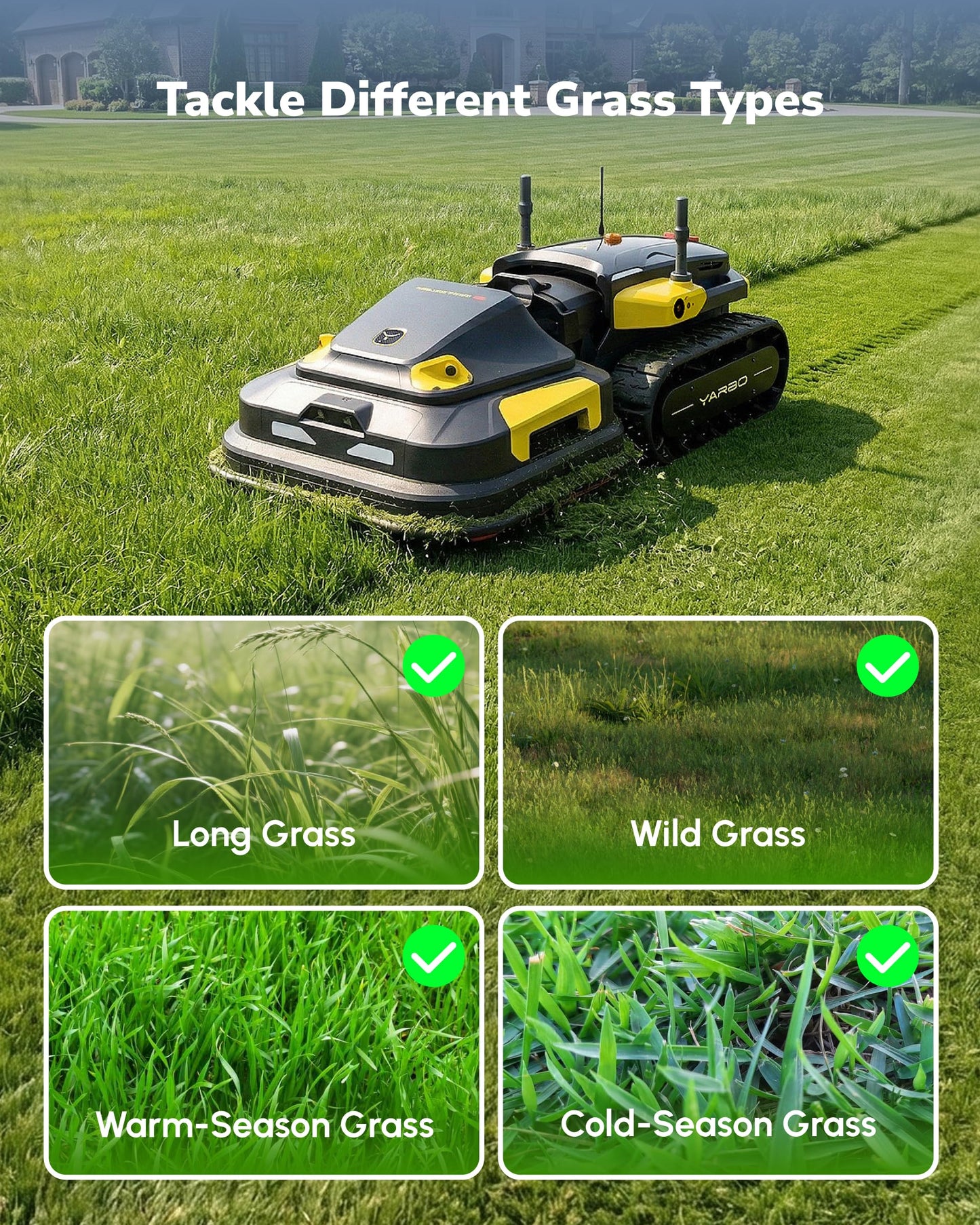 YARBO Robot Lawn Mower Pro and Snow Blower with Modular Design, Auto-Recharging, AI Multi-Zone Mapping & RTK GPS for Navigation
