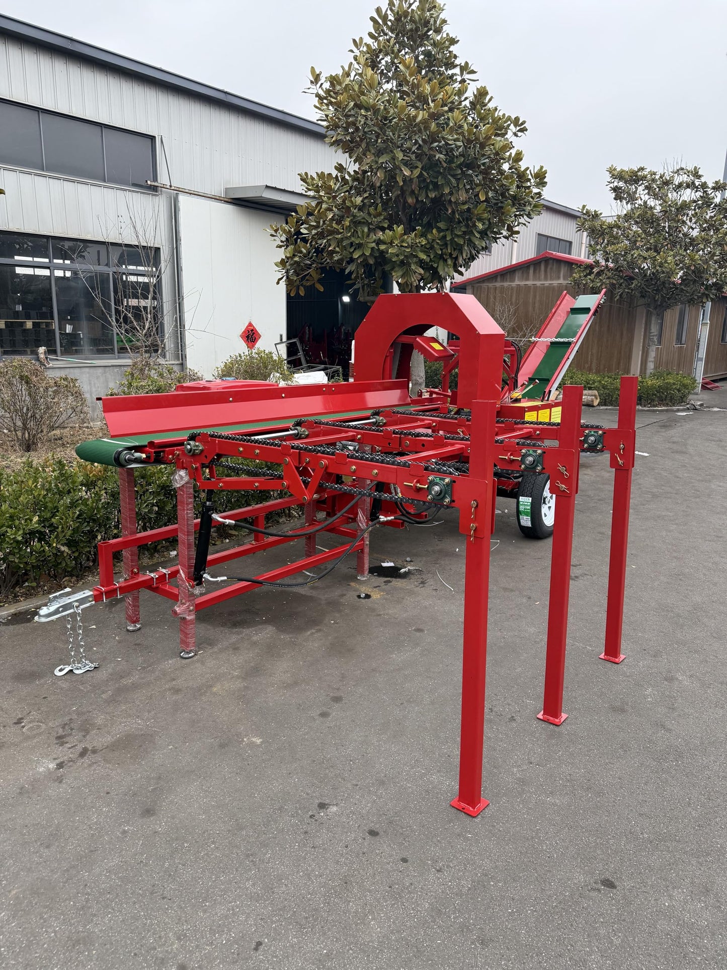 BORUITE 45 ton 19.6 inch log splitter firewood processor equipped with trailer hitch safety emergency stop protection steel body and powerful GX630 engine suitable for personal use