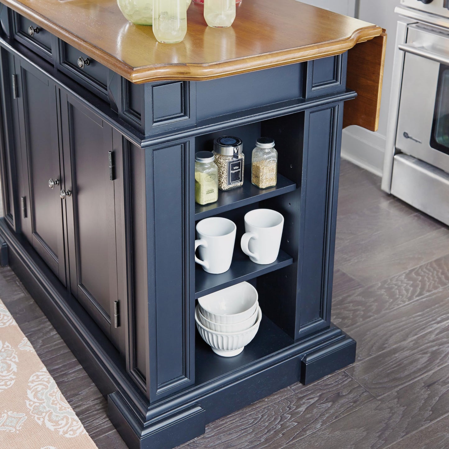 homestyles Americana Black Kitchen Island