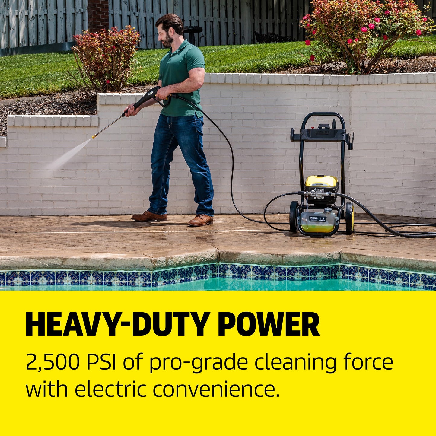 Kärcher K 2500 E Electric Pressure Washer 2500 PSI High-Performance Cleaning for Driveways, Siding, and Decks, Induction Motor