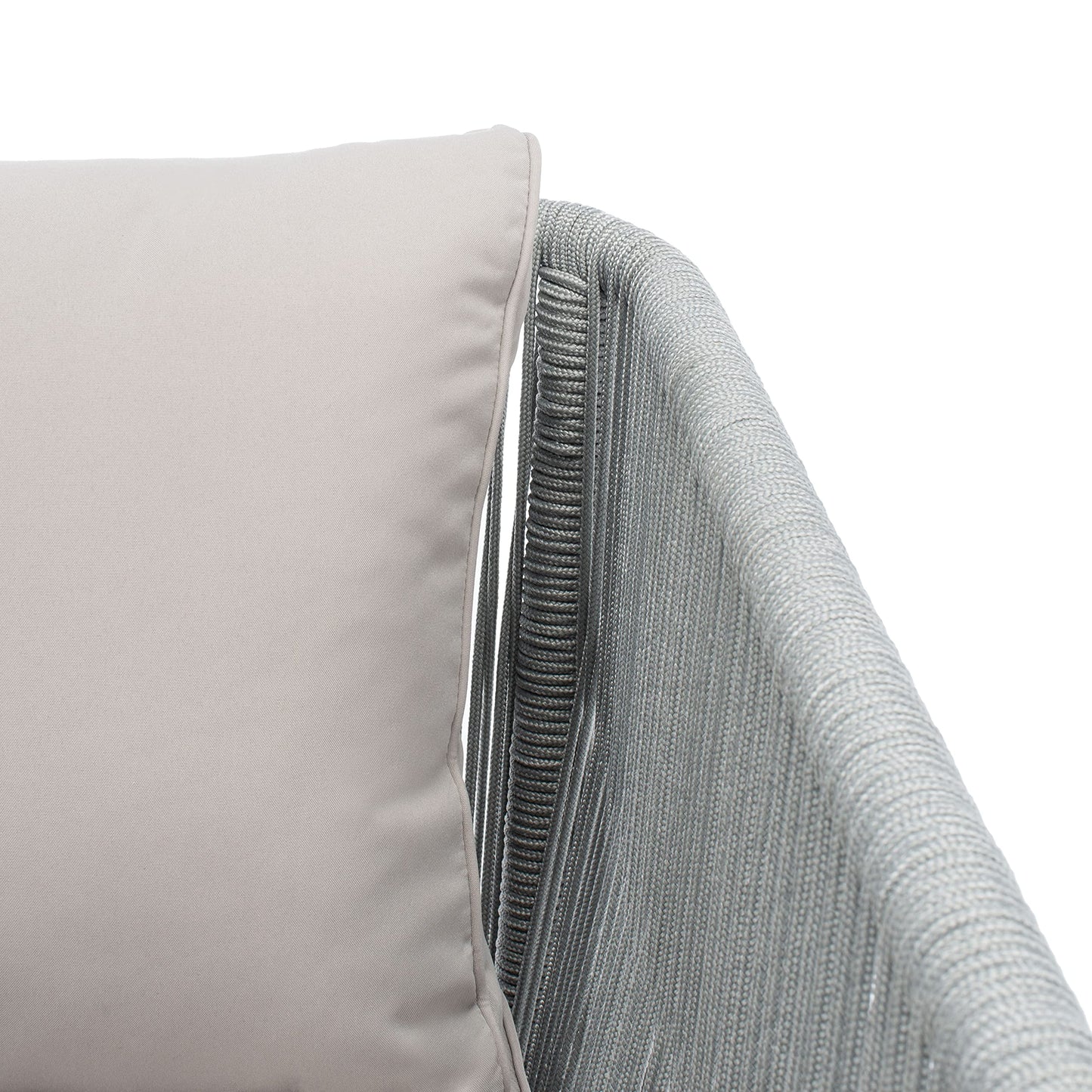 SAFAVIEH Outdoor Collection Remsin Grey/Grey Wicker Conversation Patio Set