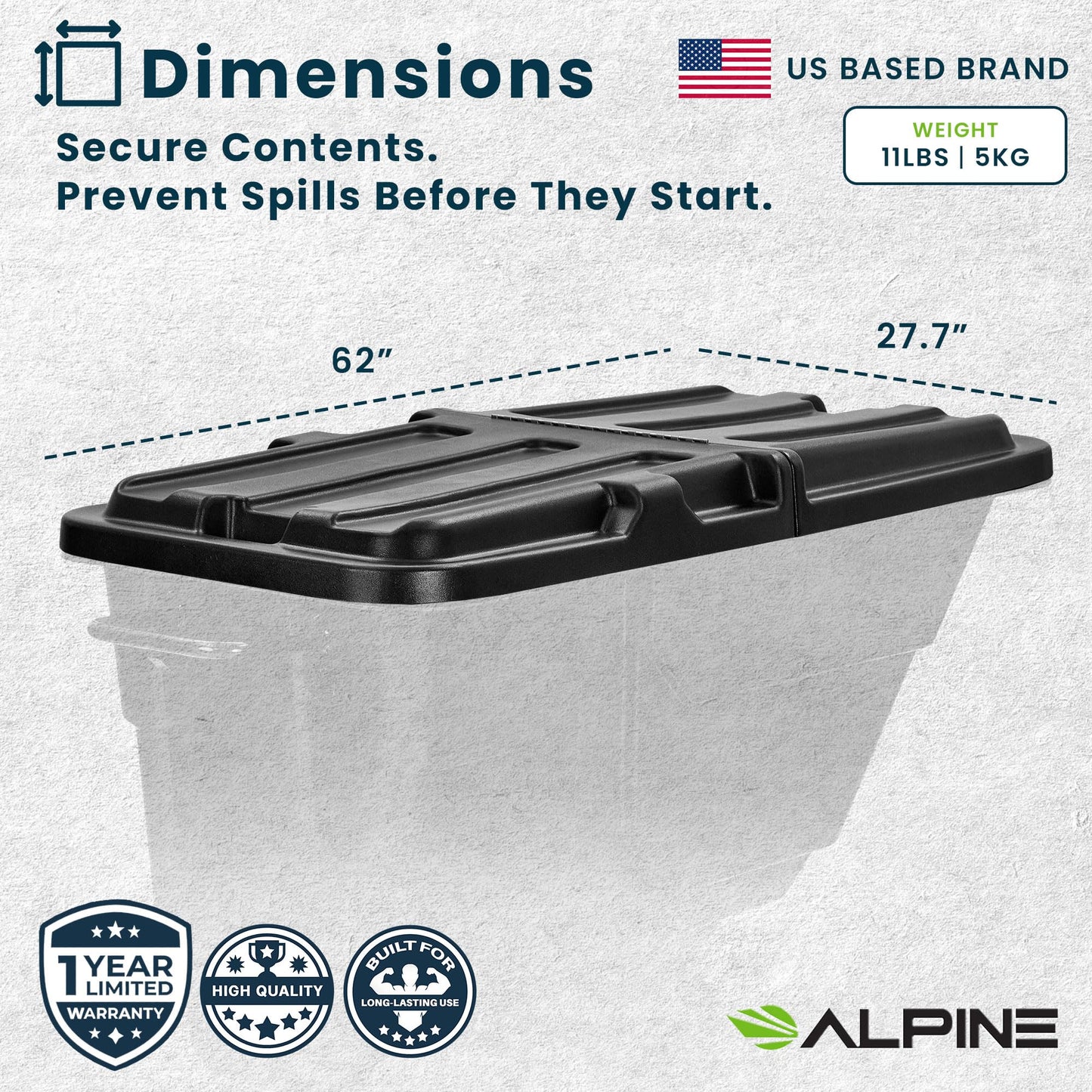 Alpine Tilt Truck Lid Cover – Fits 450 lb & 850 lb Utility Tilt Truck Trash Cart with Wheels