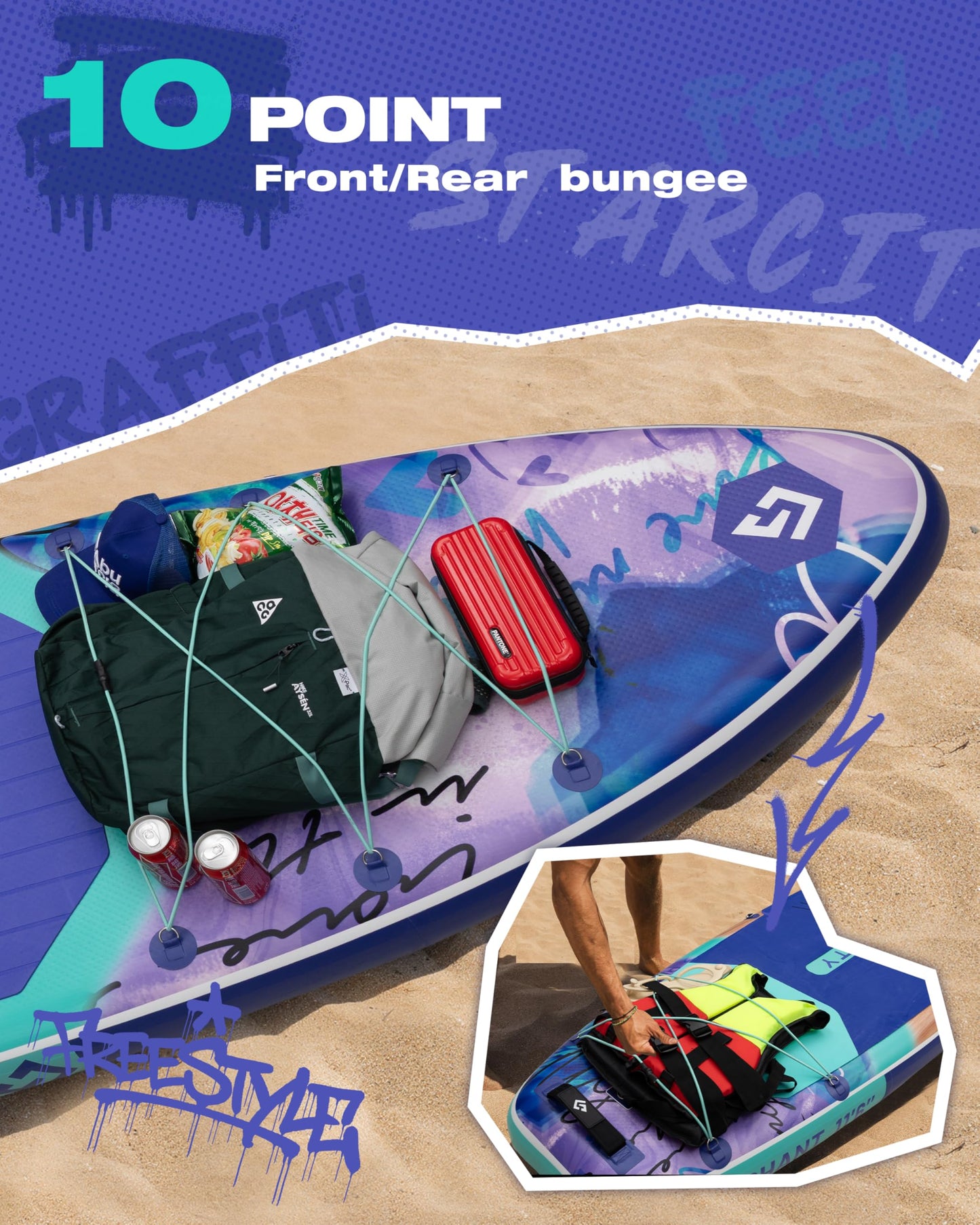 Starcity Inflatable Stand Up Paddleboard 450 Pound Capacity 11'6"×35"×6" High Load Design Extra Wide Responsive Tracking for Lake Ocean Touring Beginners Family Friendly W/Complete Accessories
