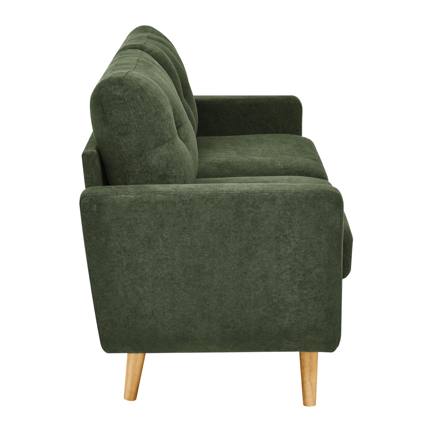 Ball & Cast 67.7" Loveseat Sofa,Mid Century Modern Love Seat Couches for Living Room,Button Tufted Upholstered Small Couch with Solid Wood Legs for Bedroom,Apartment,Office,Easy Assembly,Antique Green