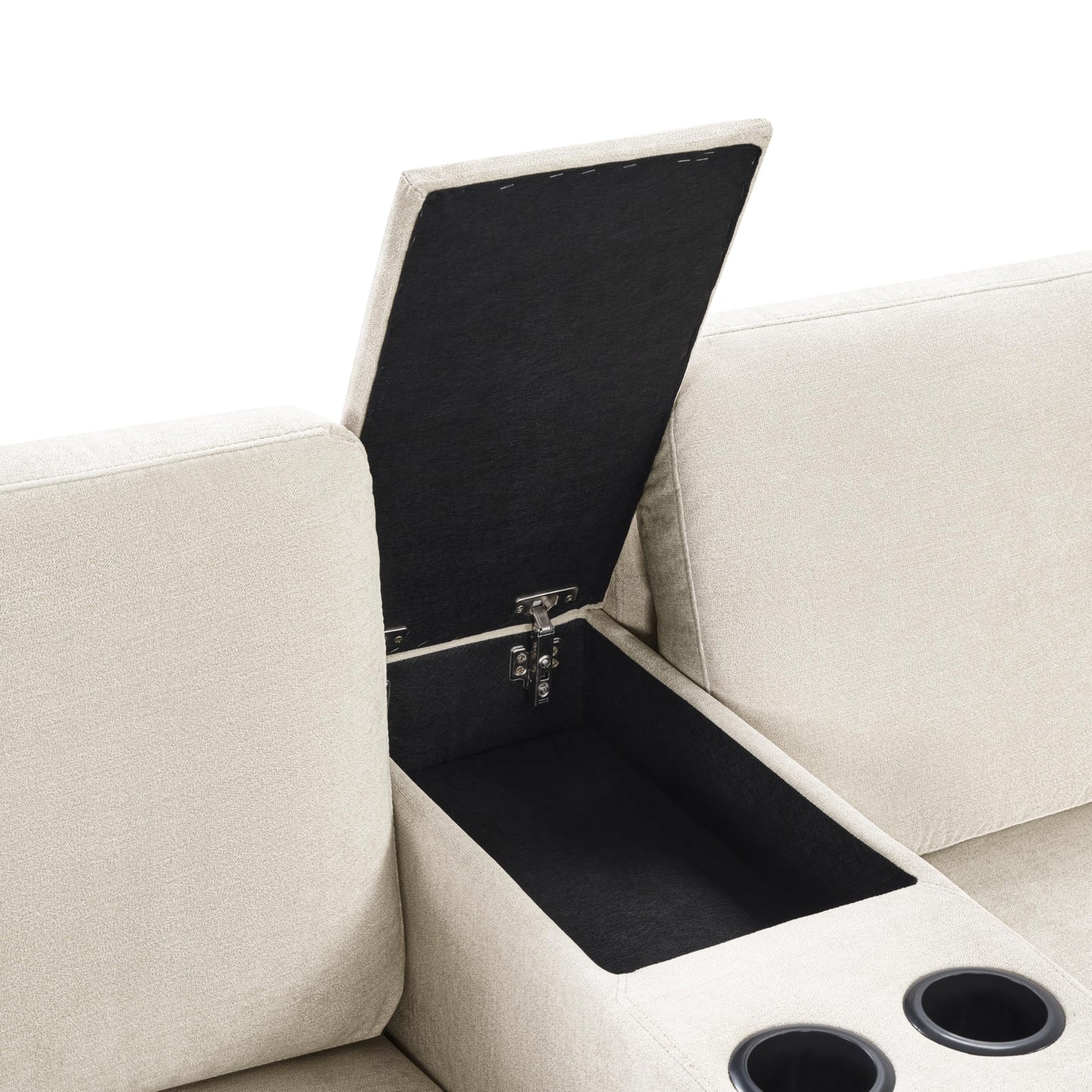 Merax Modern 134" U-Shaped Modular Sectional Sofa Couch with Cup Holders & Storage Drawers, Chenille 5-Seat Large Sectional Family Sofa with Chaise Lounge & Pillows for Living Room, Beige