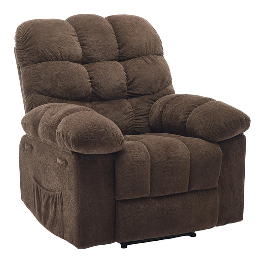 Garvee Manual Recliner Chair,Ergonomic Overstuffed Breathable Fabric Reclining Chair with Side Pockets,q235 Steel Frame Lazy Boy Recliner Single Sofa for Living Room Bedroom