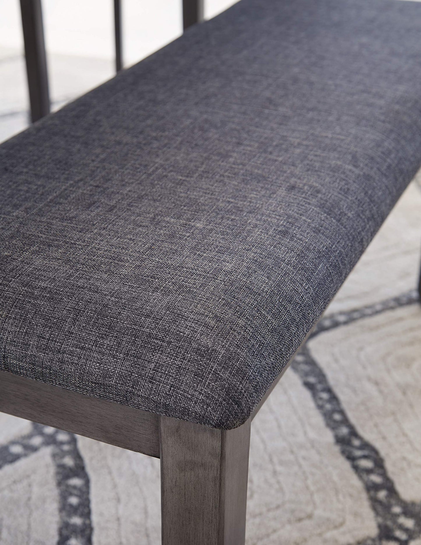 Signature Design by Ashley Bridson Dining Table Set For 6 With Bench, Wood 6‑Piece Kitchen Table And Chairs With Upholstered Seats, Transitional Charcoal Gray Dining Room Collection For Family Meals