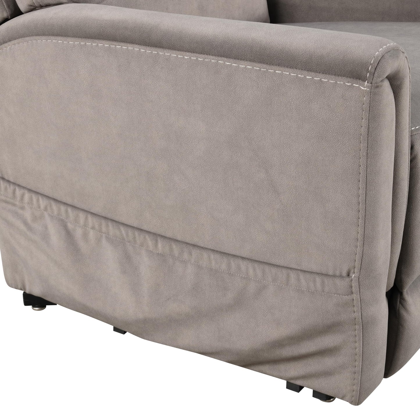 Furniture of America Nightfall Fabric Power Lift Recliner Chair with Steel Seat Box, Heating and Massage System, Wired Controller with USB-A Port for Living Room, Bedroom, Gray