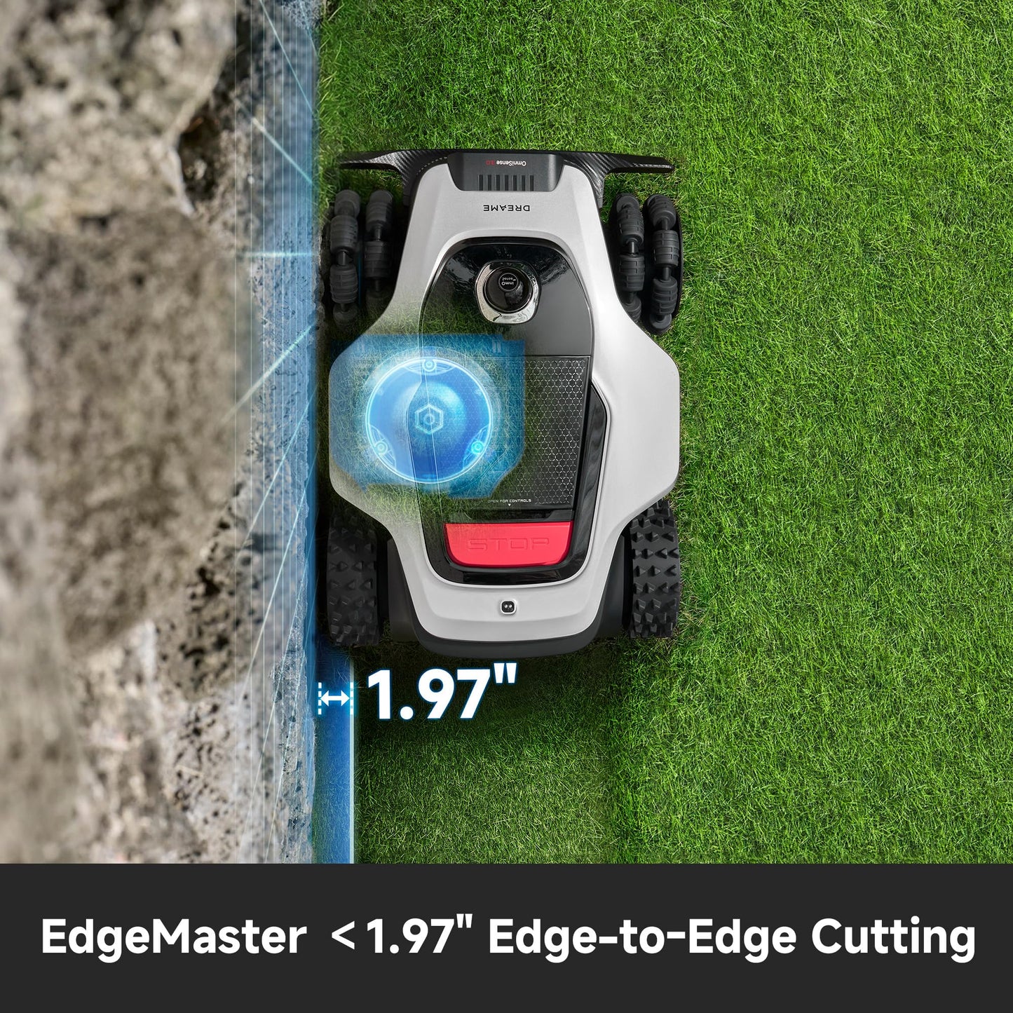 [All-Terrain Wire-Free] DREAME A3 AWD 2000 Robot Lawn Mower, 360° 3D LiDAR & AI Dual Vision Smart Robotic Mowers for 0.5 Acre, 80% Slopes & 45min Fast Charge, 1.97" Edge Trimming, 4G GPS Anti-Theft