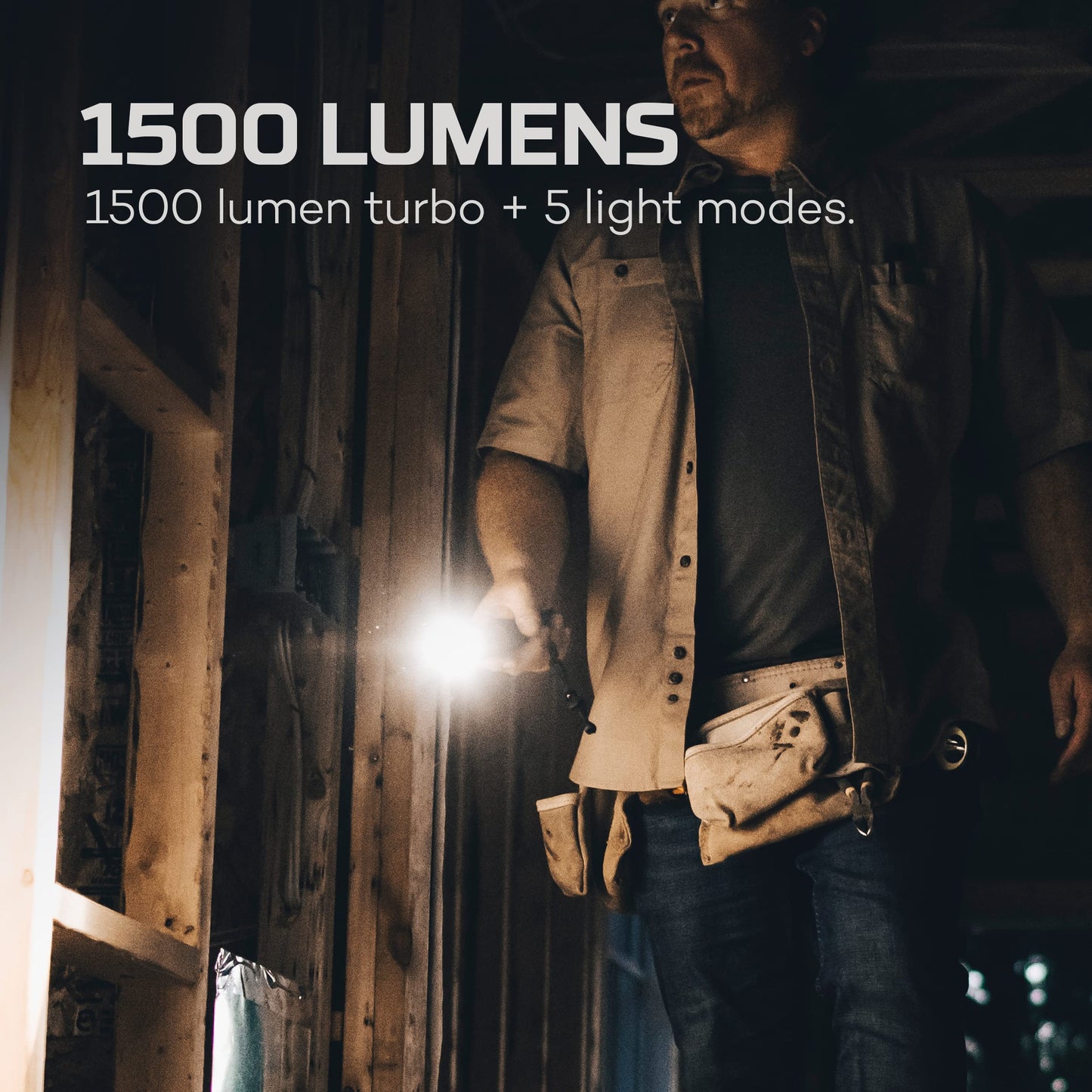 NEBO Master Series Rechargeable LED Flashlight, 1500 Lumen, Aluminum, Waterproof, One Size, Storm Gray, Model NEB-FLT-1017
