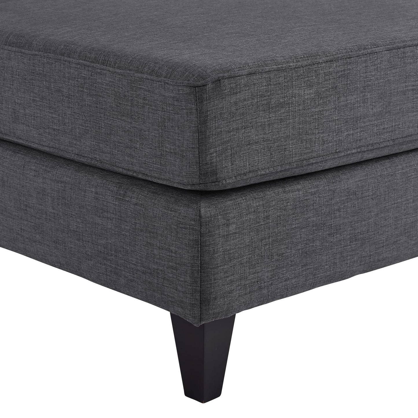 Serta Harmon Reversible Sectional Sofa, Modern L-Shaped Couch for Small Spaces, Soft Fabric Upholstery, Square Arm, Pillow Back Cushions, Dark Gray