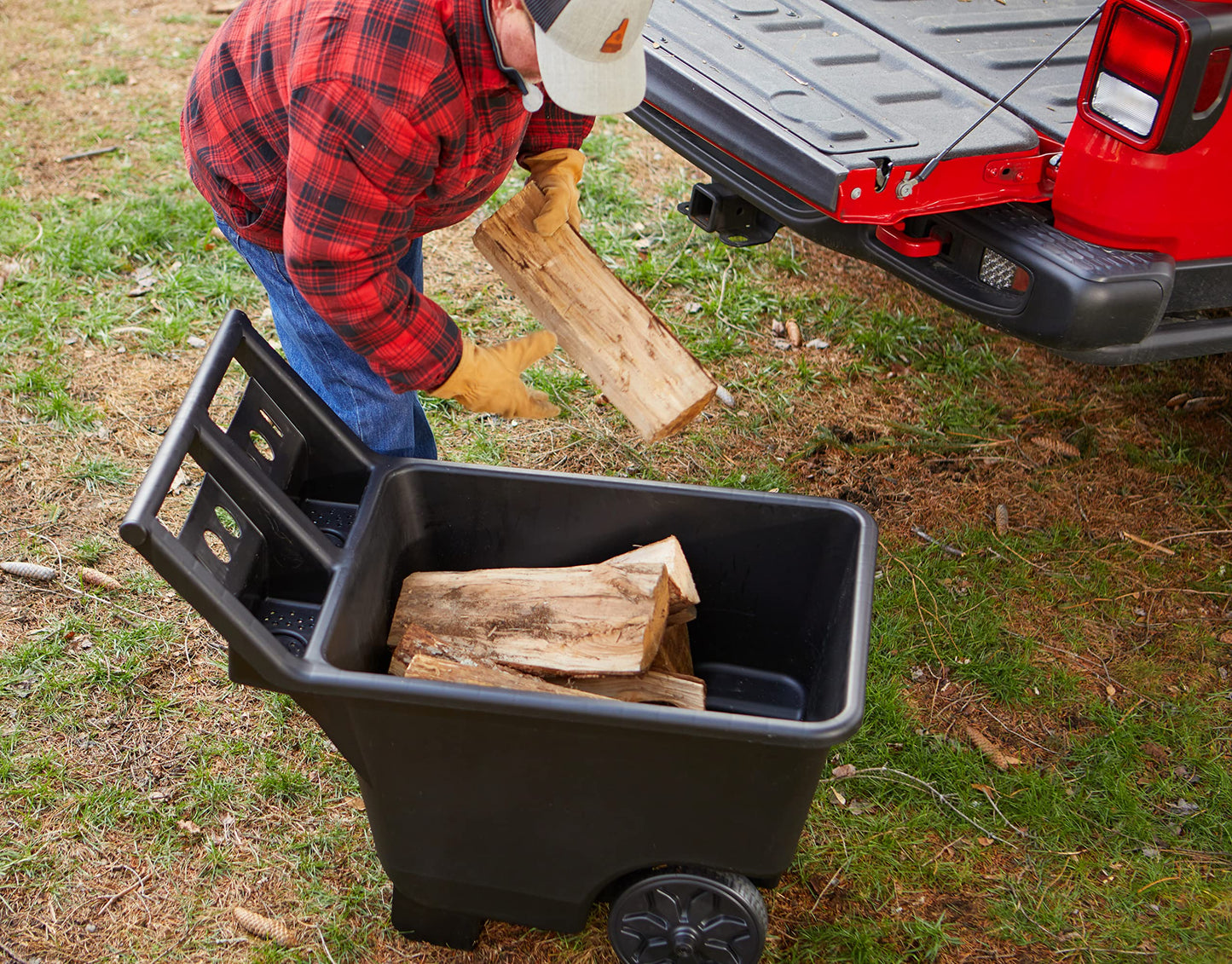 Mighty Tuff Yard Cart, Heavy Duty Wheeled Large Capacity Cart, 4.5 Cubic Feet, 200-pound Capacity