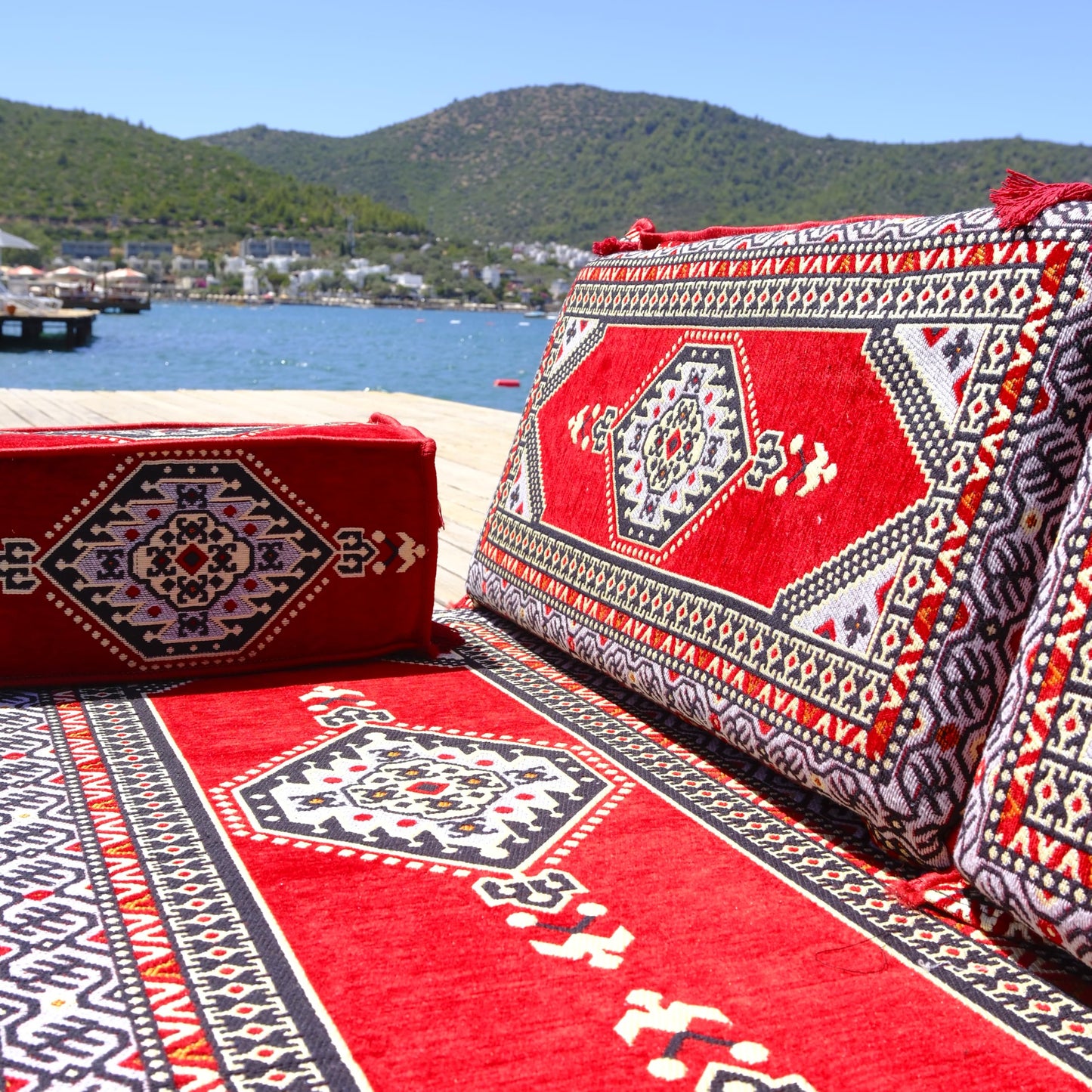 mysticalanatolia Majlis Floor Sofa Loveseat – 75x27x4 in Convertible Guest Mattress Traditional Arabic Seating Bohemian Style Living Room Furniture Futon Sets