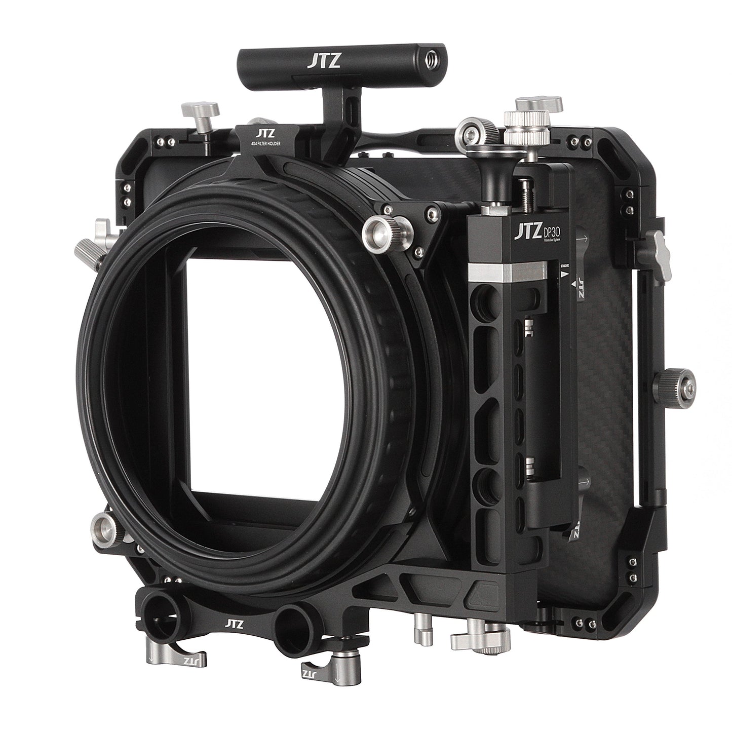 JTZ DP30 Cine Lens Carbon Fiber 4x4 Swing-Away Matte Box with 15mm/19mm Rod Rail Rig for Sony FS5 FS7 ARRI RED Canon C100 C200 C300 BM D Blackmagic BMPCC BMCC Pocket Cinema Panasonic Camera