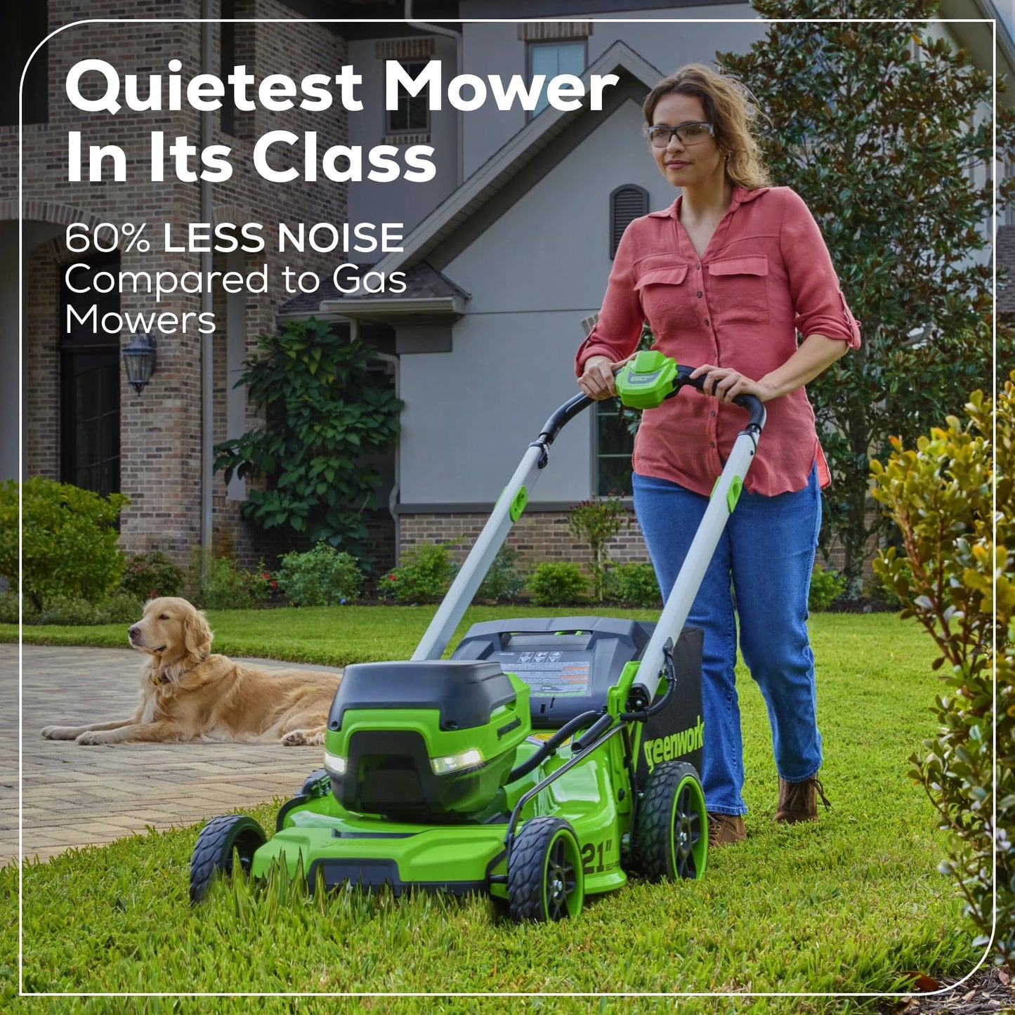 Greenworks 60V 21” Dual-Blade Self-Propelled Lawn Mower with (2) 5.0 Ah Batteries & Rapid Charger