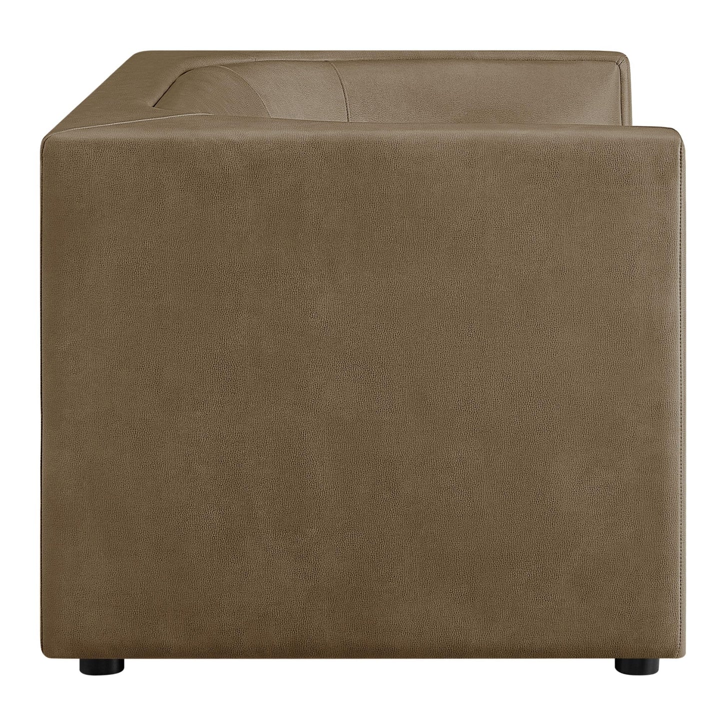 Modway Hilda 67 Inch Modern Curved Back Faux Leather Loveseat in Mushroom – Vegan Leather Upholstered 2-Seat Sofa for Living Room, Apartment, Office