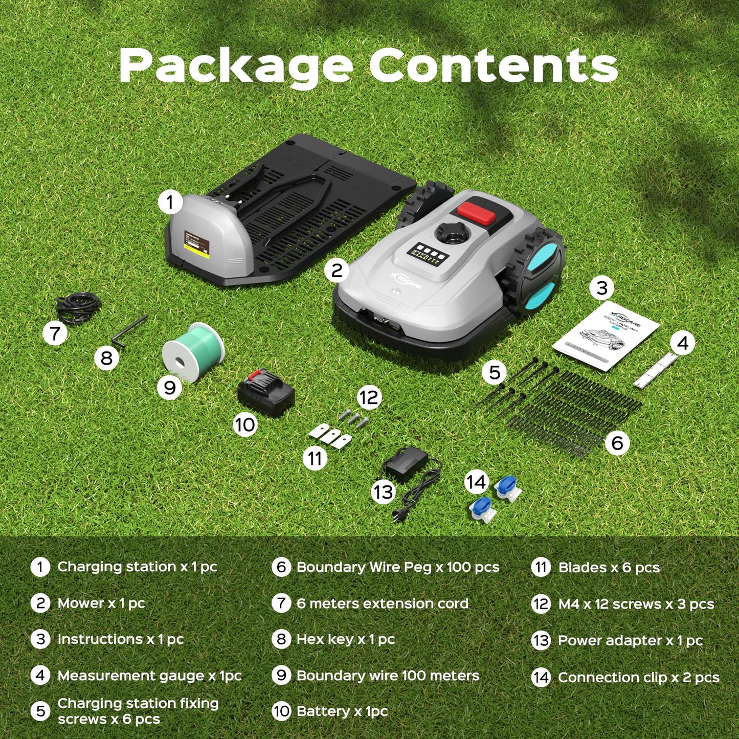 2026 New Robot Lawn Mower with App Control – Features Adjustable Cutting Height, Auto-Charging, Obstacle Detection and Brushless Motor for Lawns Up to 1/8 Acre, Dark Gray