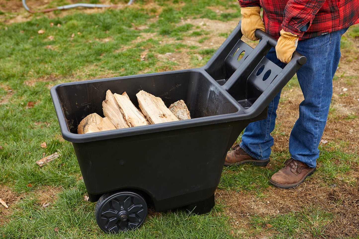 Mighty Tuff Yard Cart, Heavy Duty Wheeled Large Capacity Cart, 4.5 Cubic Feet, 200-pound Capacity
