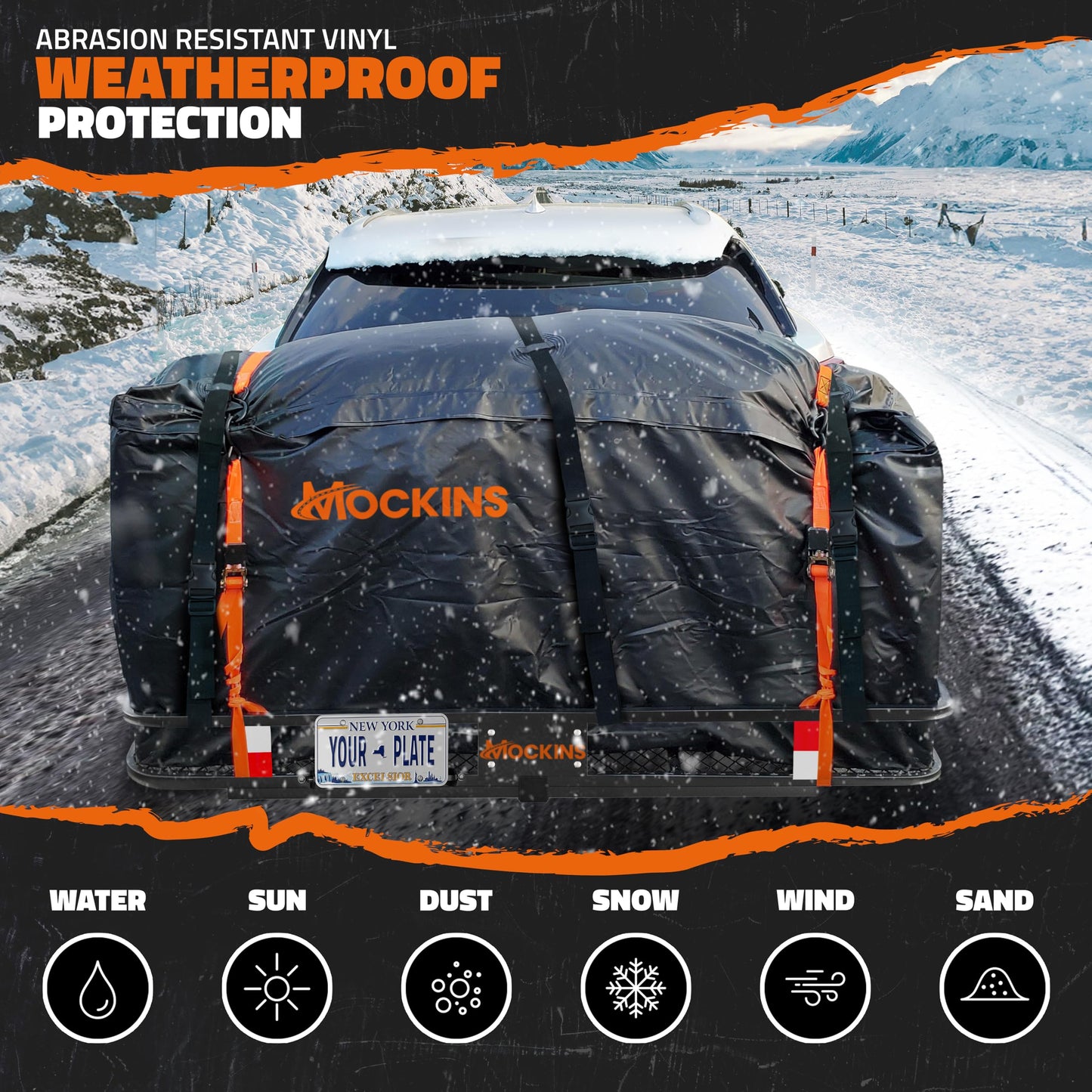 Mockins 60"x24"x6" Heavy Duty Trailer Hitch Cargo Carrier w/ 500 Lbs. Cap