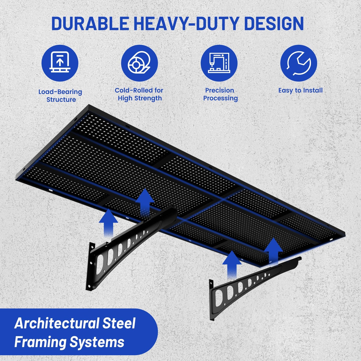 ZONEGRACE 4-Pack 1.5x4ft Garage Wall Mount Shelves, 1000 Lbs Heavy Duty Wall Shelving, Metal Organizer Rack For Garage Wall Storage Systems With Complete Install Kit & Hooks, Black
