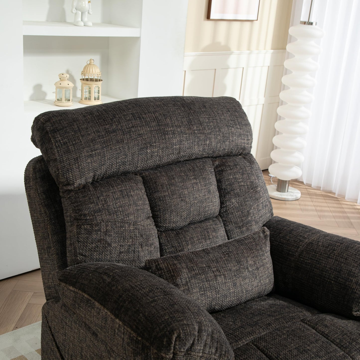 4 Motors Oversized Electric Lift Chair Power Recliner Sofa Chair for Adults with Massgae,Heat and Hidden Cup Holders, 180° Infinite Electric Reclining Armchair Comfy for Living Room, Bedroom,Office