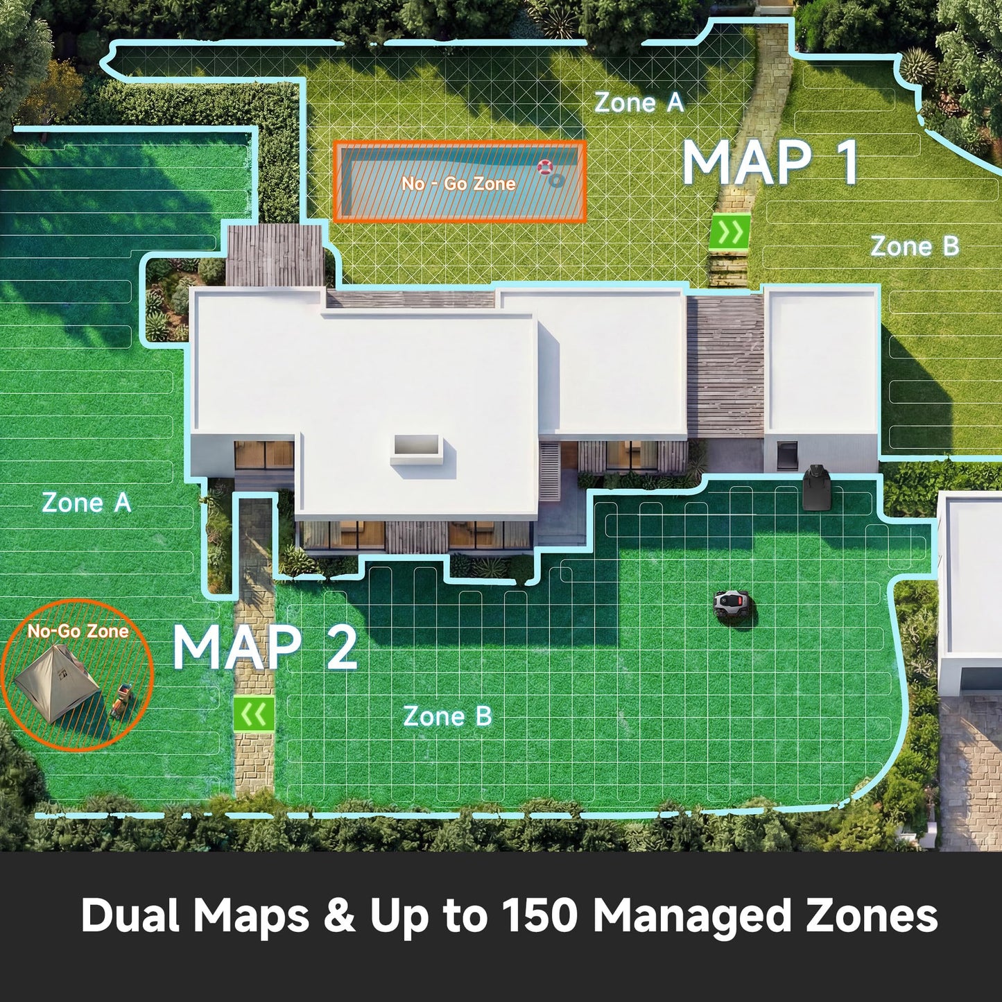 (Latest Upgrade) DREAME A3 AWD 1000 Robot Lawn Mower, 360° 3D LiDAR & AI Dual Vision Smart Robotic Mower for 0.25 Acre, 80% Slopes & 45min Fast Charge for Homeowners with Large/Steep Lawns