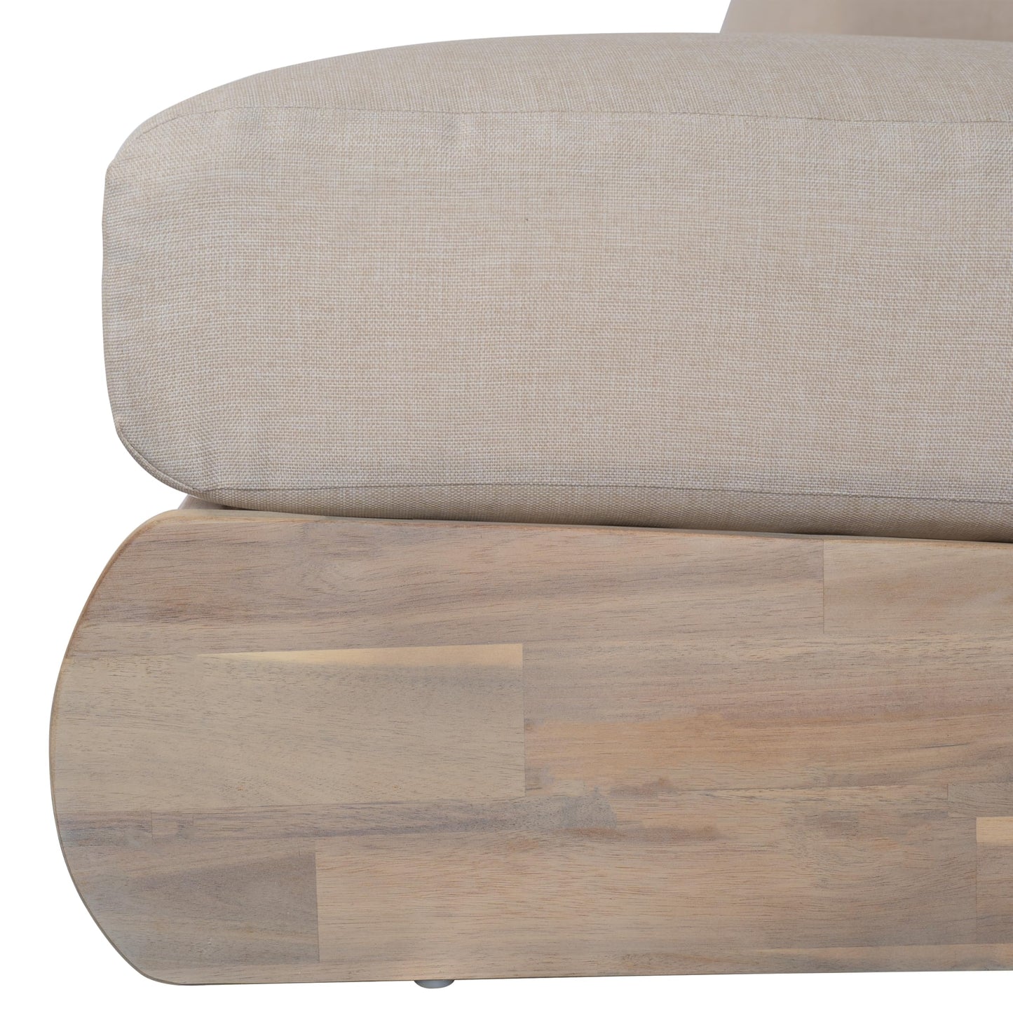 Merax Outdoor Acacia Wood Sofa with All-Weather Cushions, Patio Low 3-Seater Lounge Sofa for Porch, Lawn, Backyard, Balcony, Antique Gray White +Off White