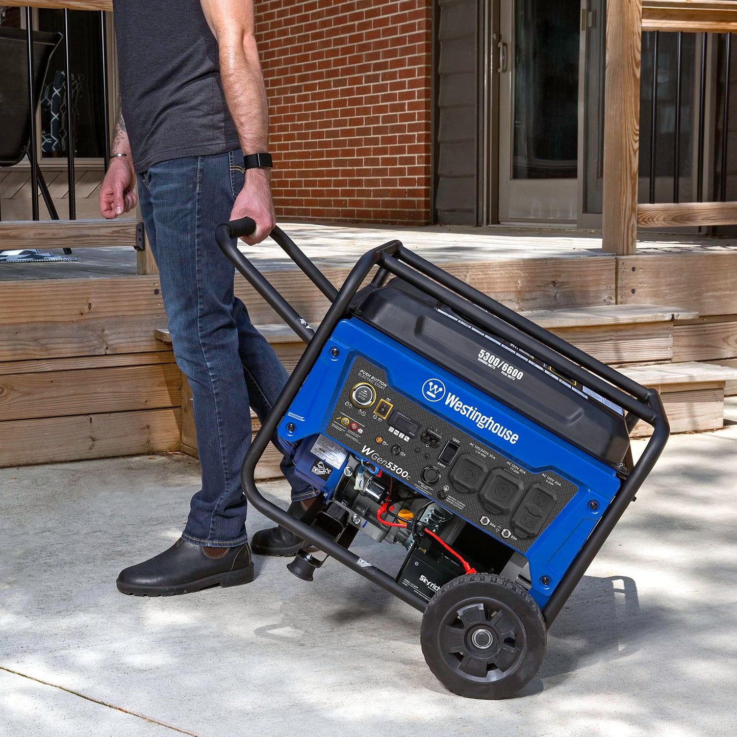 Westinghouse 6600 Watt Home Backup Portable Generator, Remote Electric Start with Auto Choke, Transfer Switch Ready, RV Ready, CO Sensor