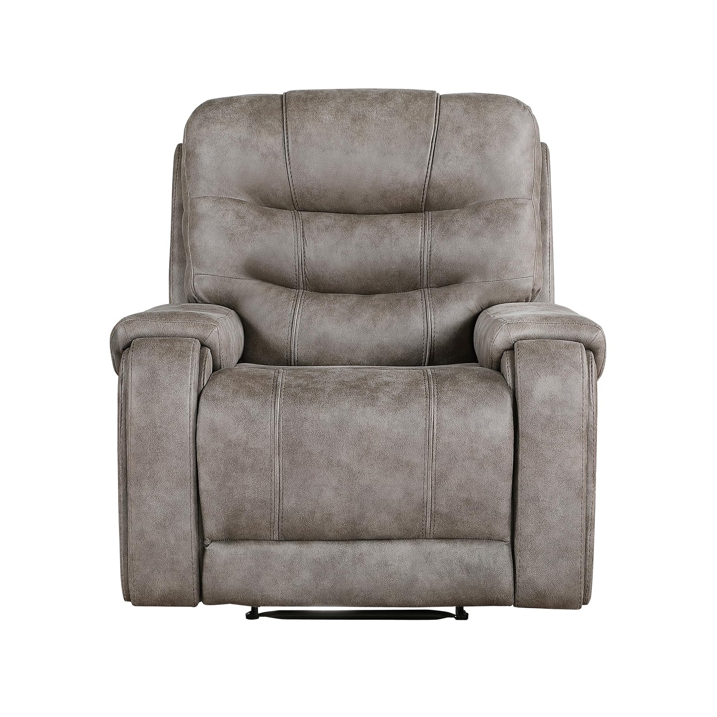 Lexicon Manual Recliner Chair, Home Theater Seating Recliner Armchair, Polished Microfiber Wall Hugger Manual Reclining Sofa Chair for Living Room/Office/Apartment, Grayish Brown