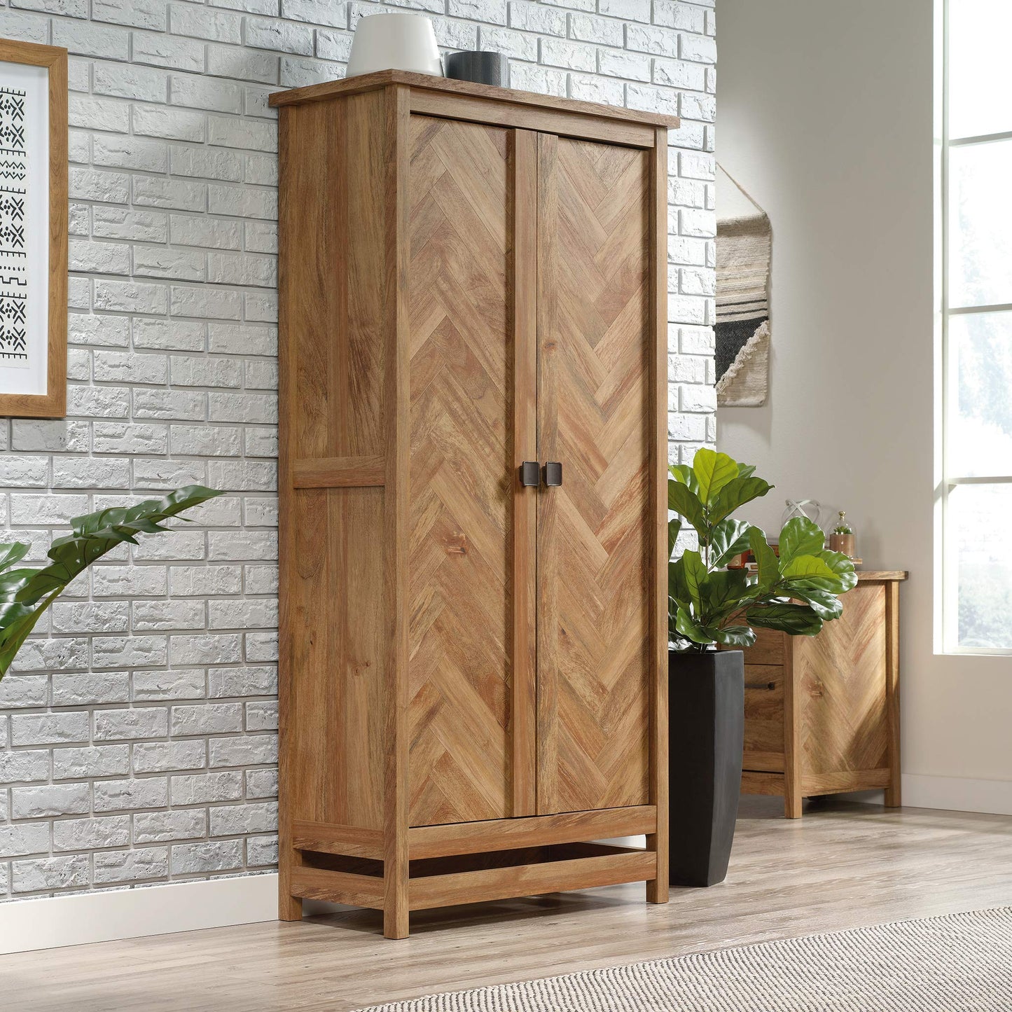 Sauder Cannery Bridge Storage Cabinet/ Pantry Cabinet, Sindoori Mango finish