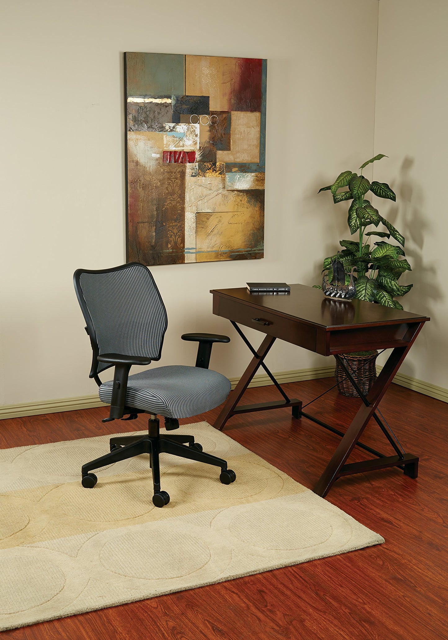 Space Seating 13 Series Deluxe VeraFlex Office Desk Chair with Built-in Lumbar Support and 2-to-1 Synchro Tilt Control, Charcoal