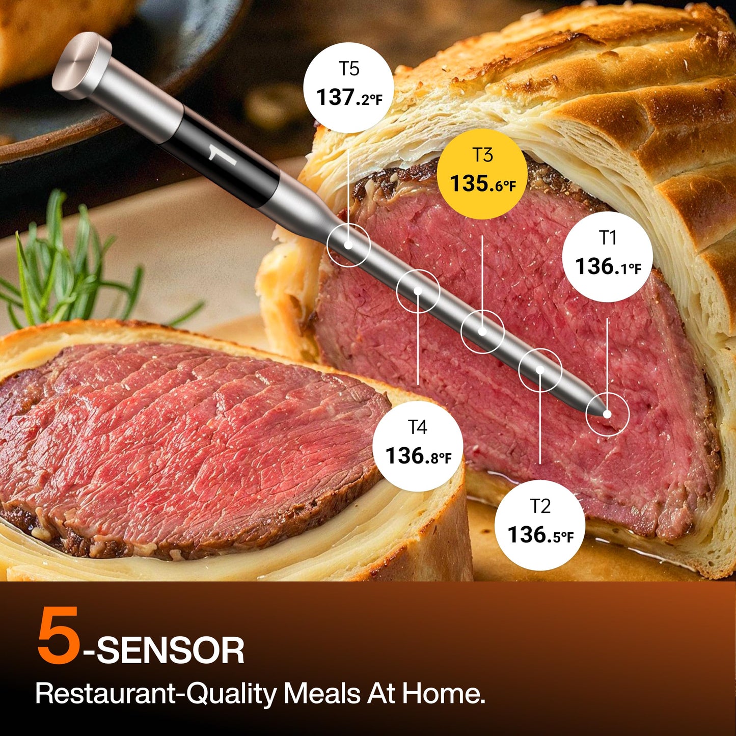 Typhur Sync Oven with Smart AI Wireless Meat Thermometer Probe, 12‑in‑1 Countertop Air Fryer Toaster Oven Combo, 360° Turbo Convection, Dehydrator, Recipe & 5 Accessories, Large 27QT, Stainless Steel