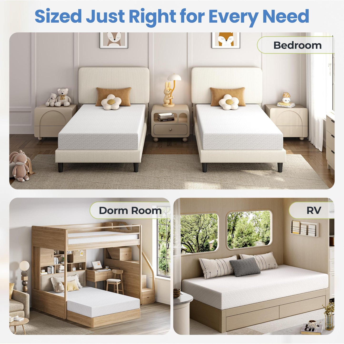 Yaheetech 12 Inch Queen Mattress 3 Foam Layer Cooling Gel Memory Foam Mattresses, Green Tea for Fresher Sleep, Medium Firm, CertiPUR-US Certified, No Fiberglass, Queen Size Mattress in a Box