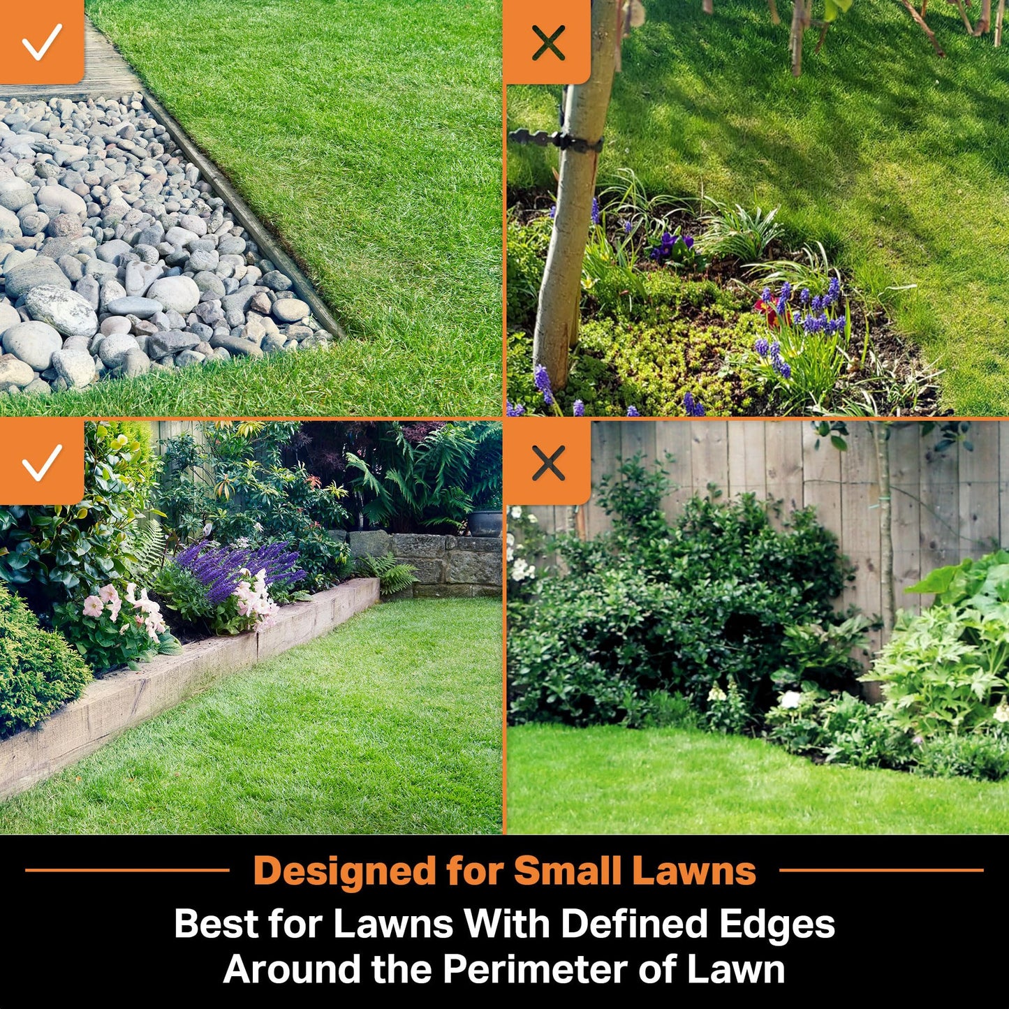 LawnMaster OcuMow Perimeter Wire Free Robot Lawn Mower Cuts Small Lawns 1000-2000 Square Feet with Optical Navigation, Obstacle Avoidance, Low Noise and No Go Functiont