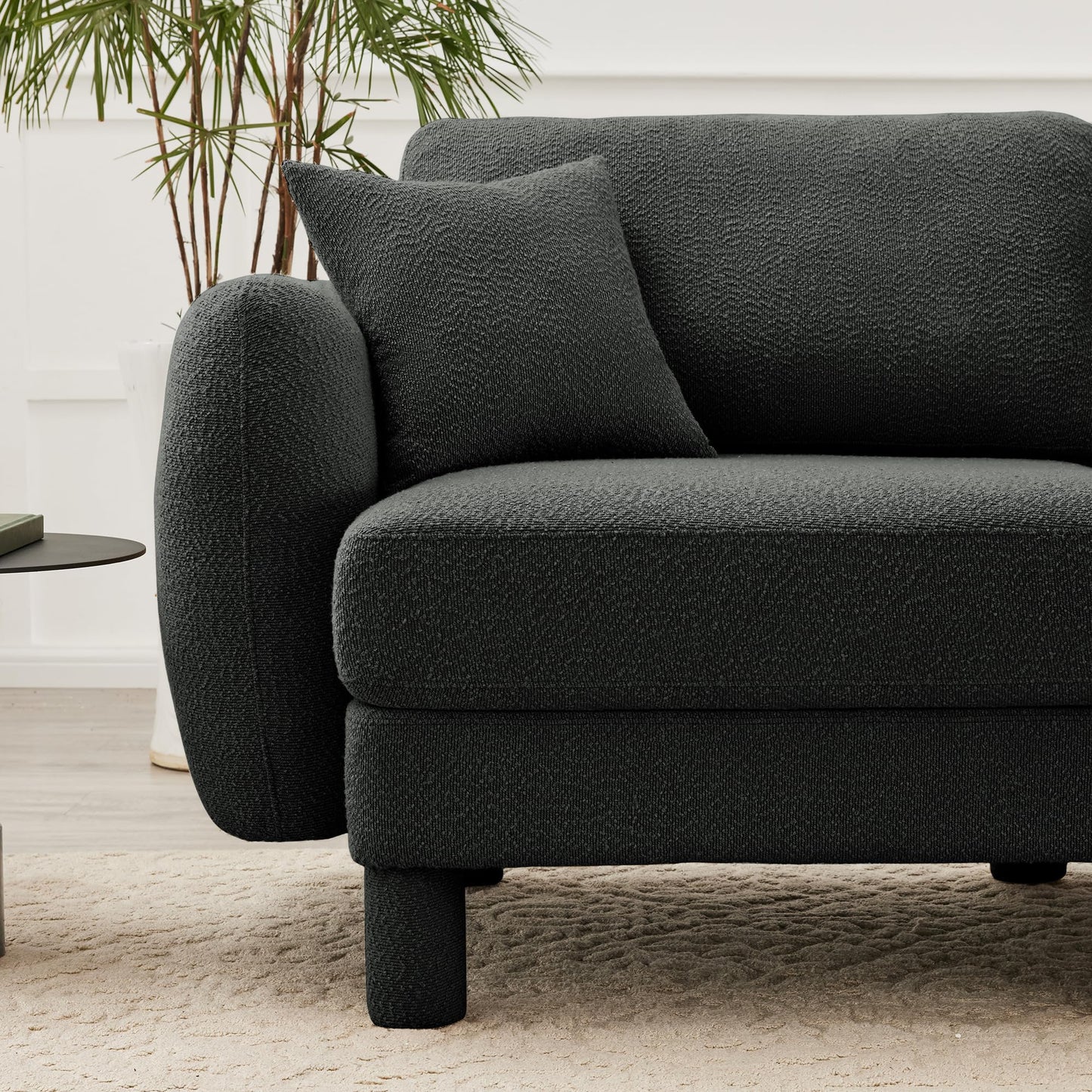 Eafurn 78" Modular Sectional Loveseat Sofa, Comfy L Shaped Sofa Couch, Boucle Chenille Love Seat Modular Sectional Couch with Movable Ottoman for Living Room, Bedroom