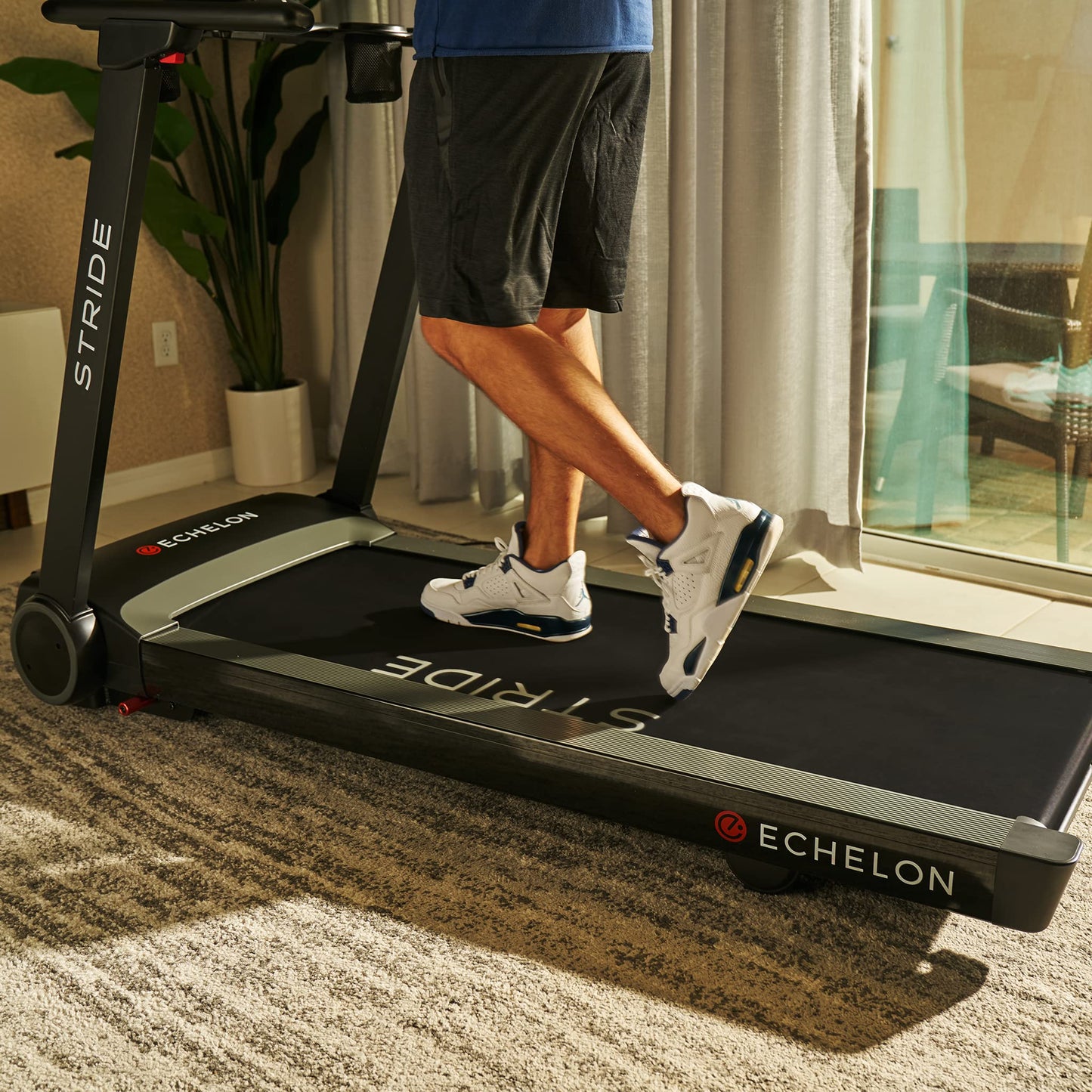 Echelon Stride Treadmill , Smart Foldable, 300 Lb Capacity, Motorized Incline, Comfortable Air Cushioning Deck , Elevate Home Workouts, Easy Storage, USB Charging Port + 30-Day Free Membership