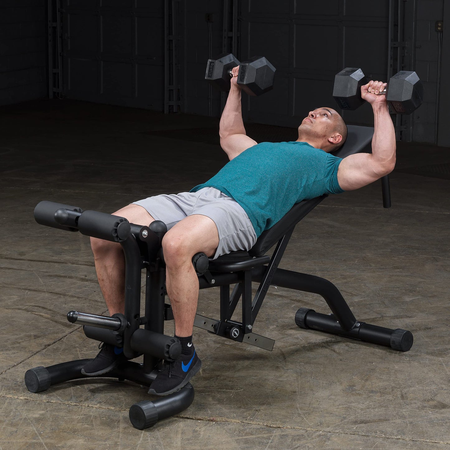 Body-Solid Multiple Angles Adjustable Weight Bench for Home & Commercial Gym (FID46) - Flat, Incline & Decline Bench for Workout Strength Training - Black