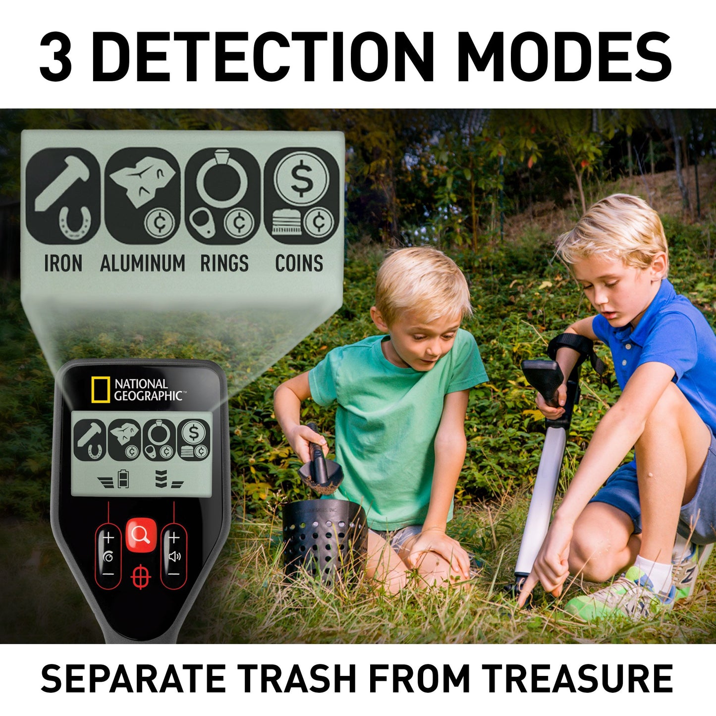 National Geographic PRO Series Metal Detector - Ultimate Treasure Hunter with Pinpointer, Large Waterproof 10" Coil - Lightweight and Collapsible for Easy Travel (Amazon Exclusive)