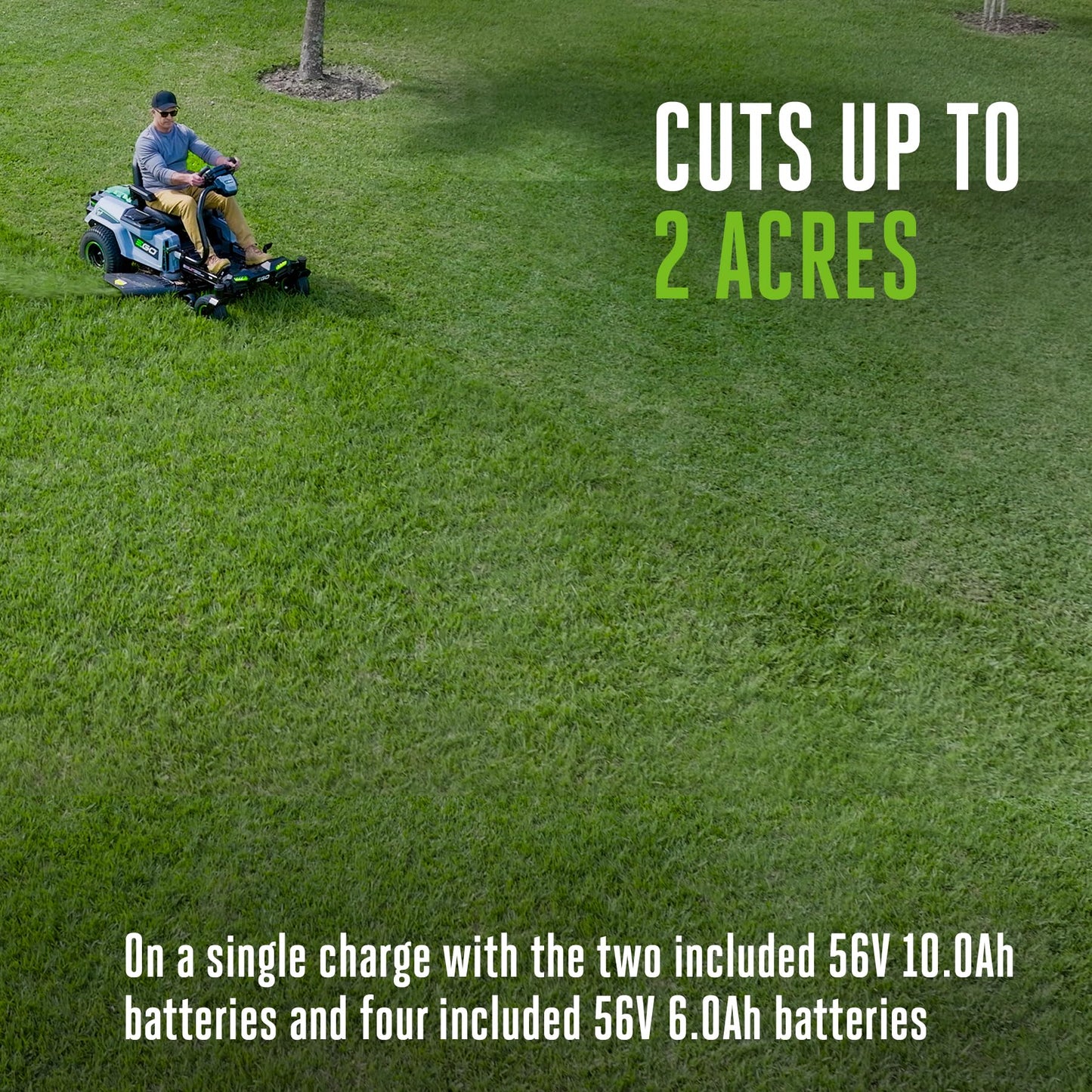 EGO POWER+ Z6 Zero Turn Riding Lawn Mower, 42" Deck, Includes (2) 56V 10.0Ah and (4) 56V 6.0Ah Batteries and 800W Charger - ZT4215S