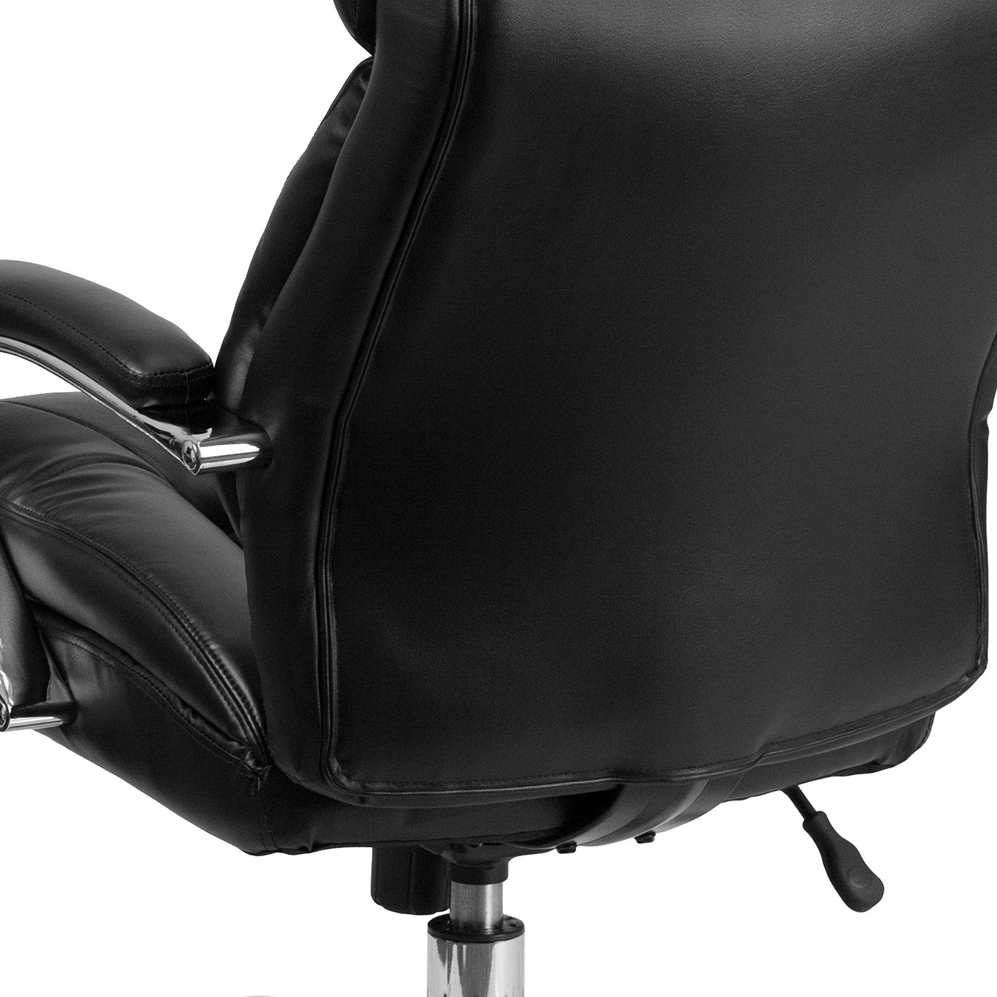 Flash Furniture Hercules Series LeatherSoft Swivel Office Chair with Loop Arms, Ergonomic High-Back Executive Chair with Padded Seat and Arms, Black
