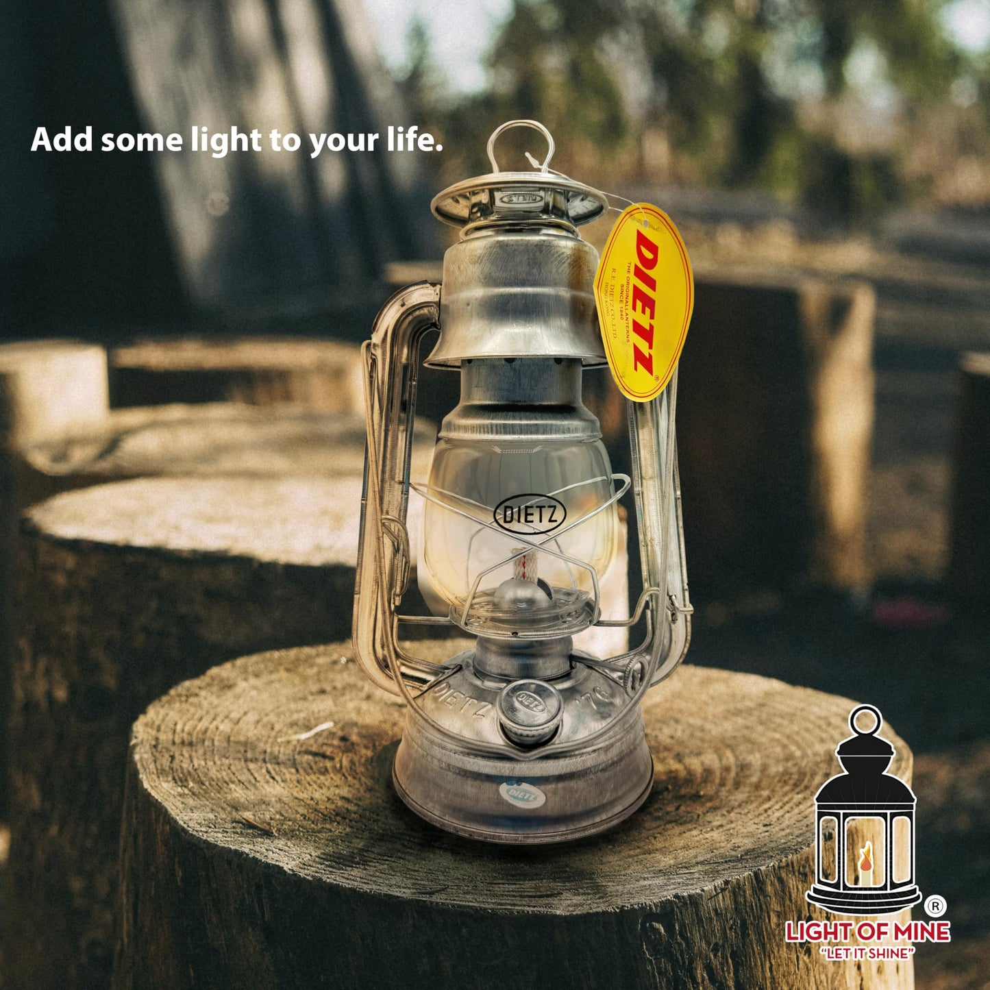 LIGHT OF MINE Galvanized Oil Lantern, Model LOM-LAMP-76, Multicolor, Includes 1/2in Replacement Wick Strips