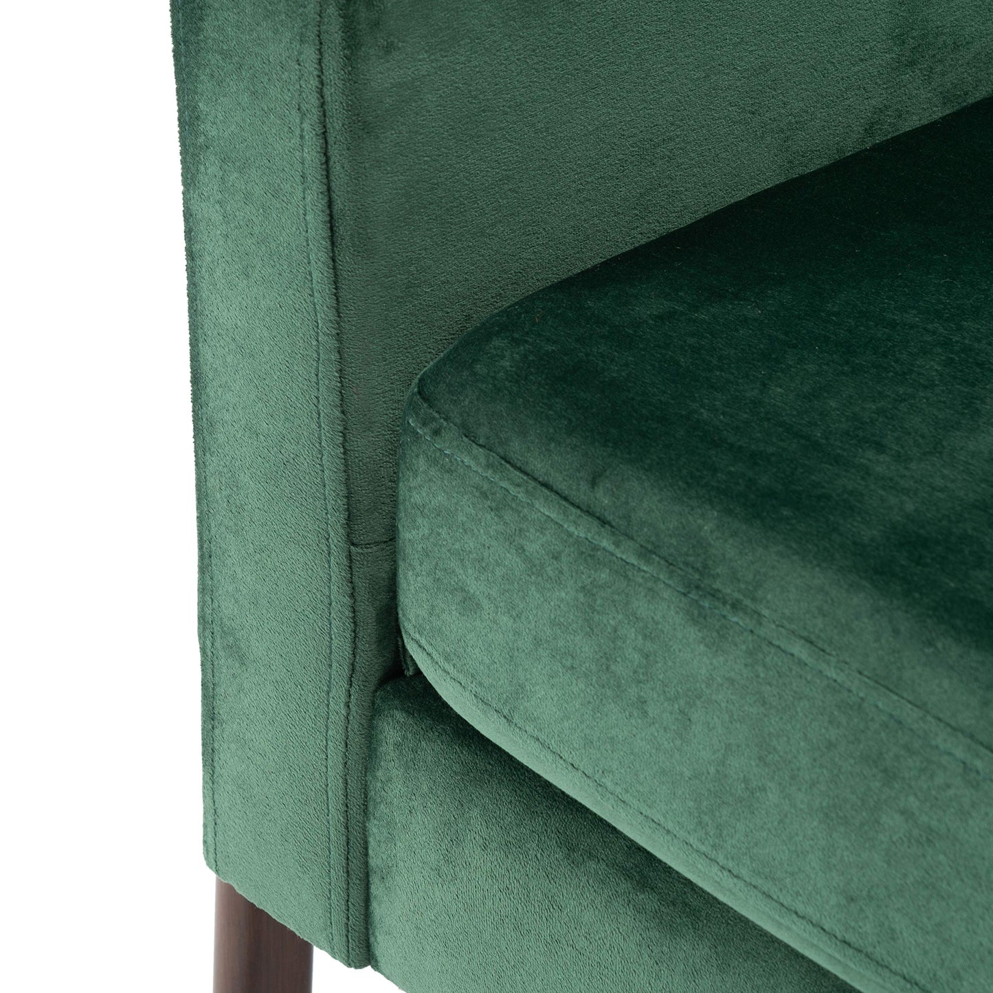SAFAVIEH Home Collection Roald Velvet Sofa Accent Club Chair ACH6209B, Malachite Green/Antique Coffee