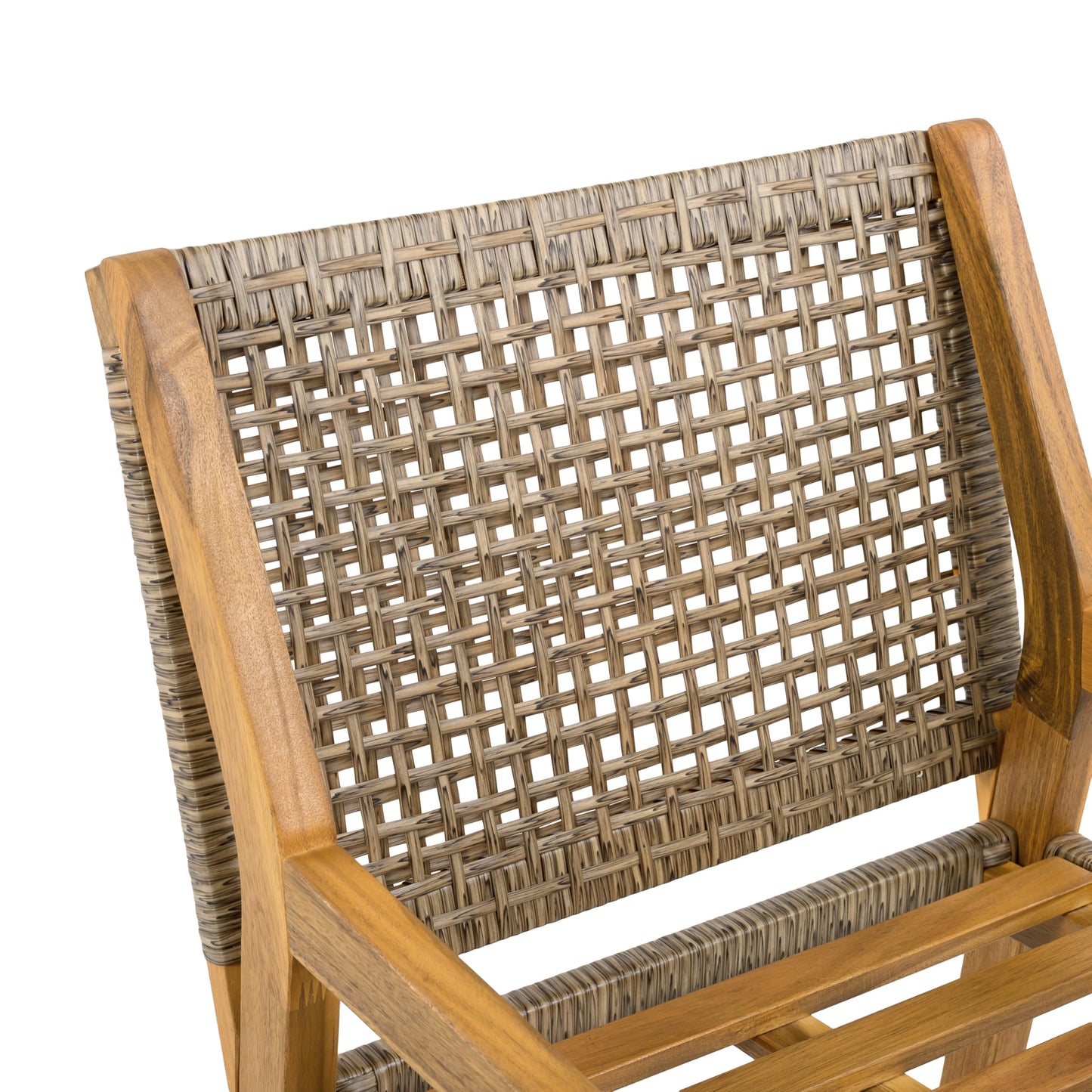 Christopher Knight Home Verle Wooden Patio Dining Set for 4, Acacia Wood Outdoor Dining Table Set for 4, 5 Piece Outdoor Dining Set with Round Table and Armchair with Seat Cushion, Teak+Grey