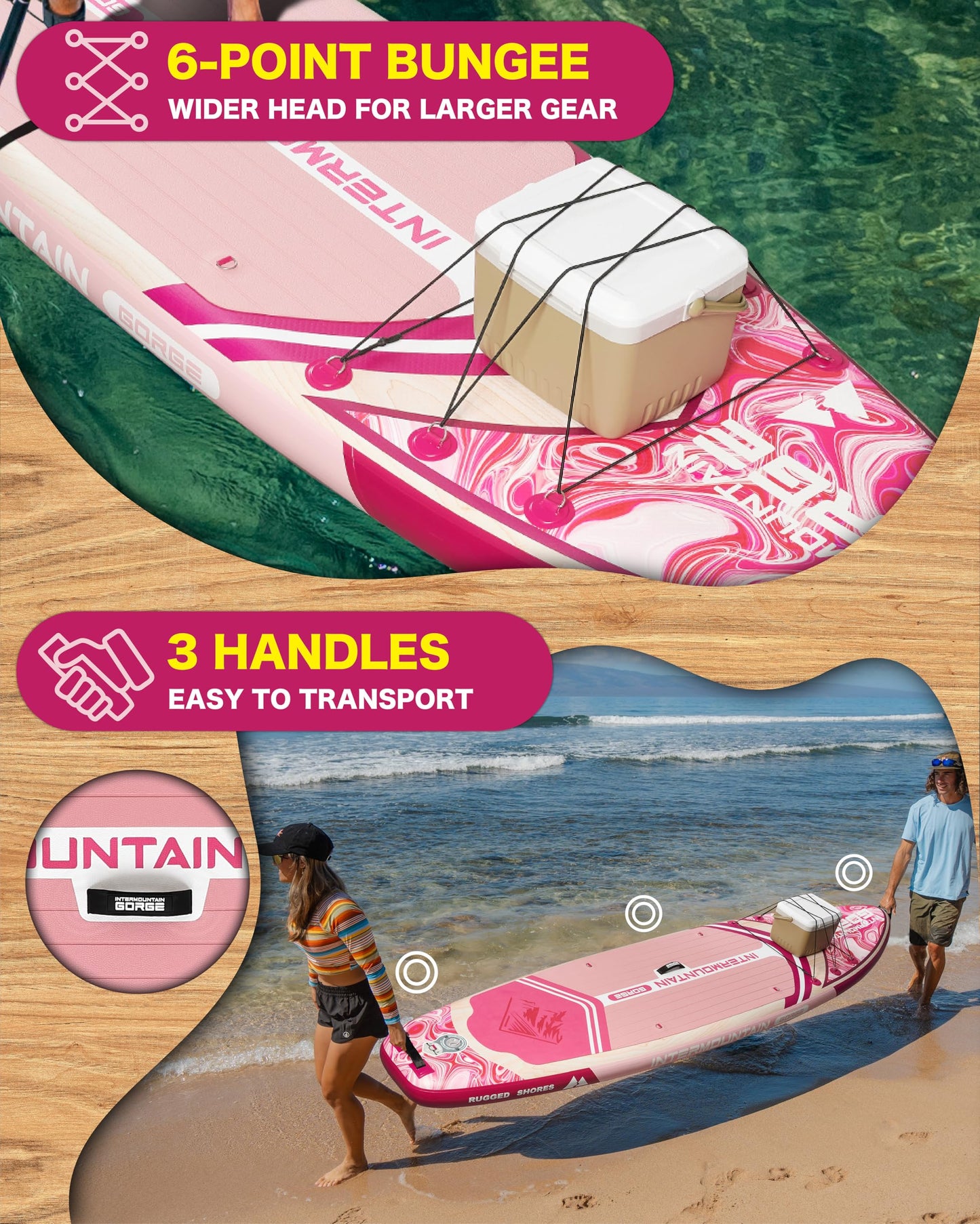 11'x34 Ultra Wide Inflatable Paddle Board, Stand Up Paddle Board &420lb Capacity for All Skill, Paddle Board for Yoga/Family, EVA Deck, US Fin, 100L Bag, High-Pressure Pump, Safety Leash