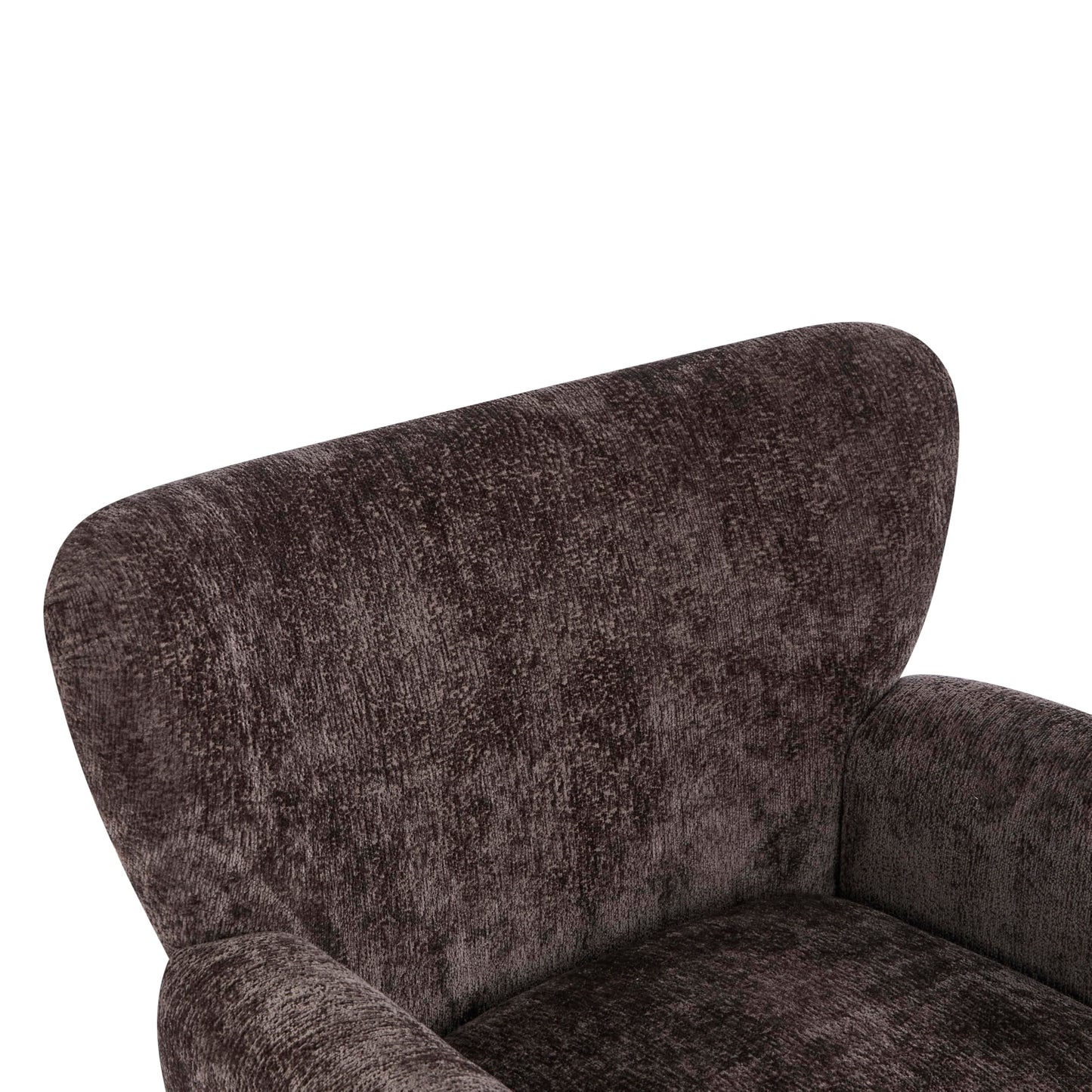 Christopher Knight Home Lindy Wingback Accent Chair, Upholstered Armchair with Rounded Wooden Legs, Curved Backrest Single Sofa, Soft Cushion Seating, Comfy Lounge Chair for Living Room, Dark Brown