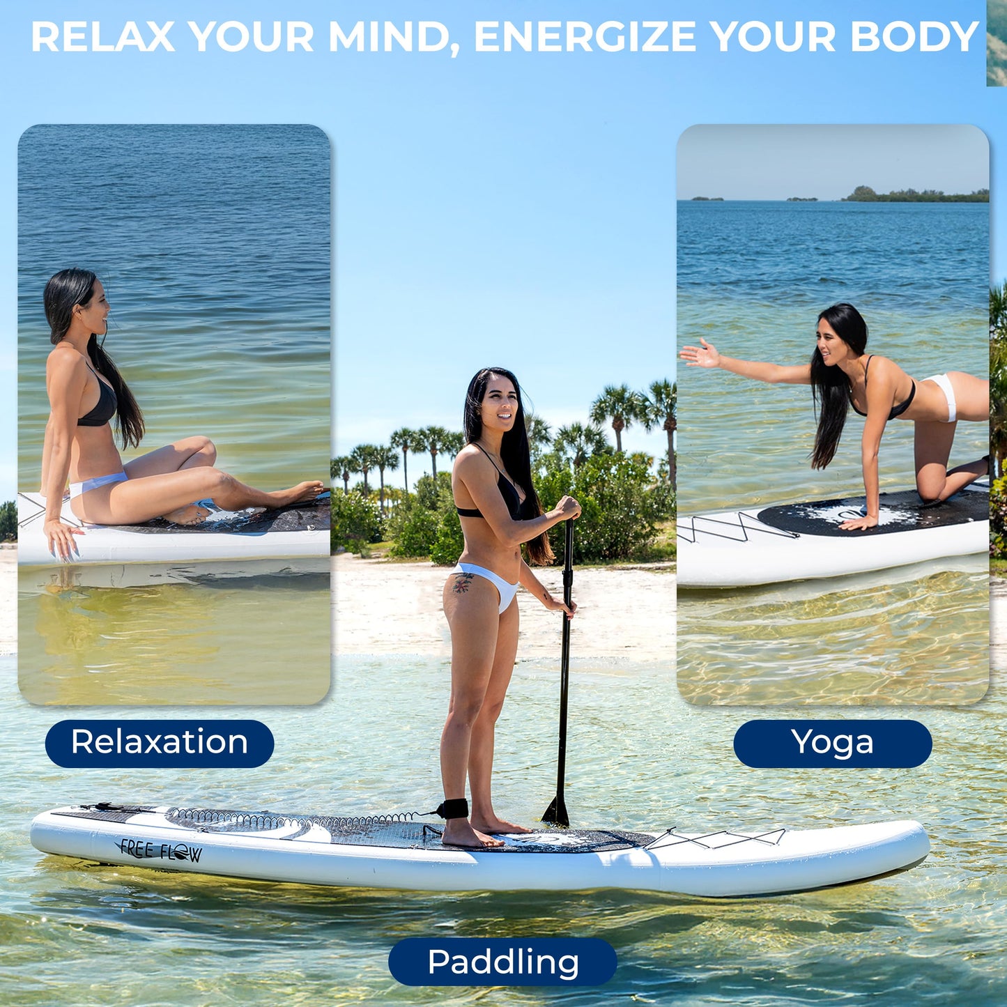SereneLife Inflatable Stand Up Paddle Board - Wide Stable Design, Non-Slip Deck for Adults & Youth with Premium Paddle Board Accessories: Carry Bag, Dual Action Pump, Paddle, Ankle Leash - Black